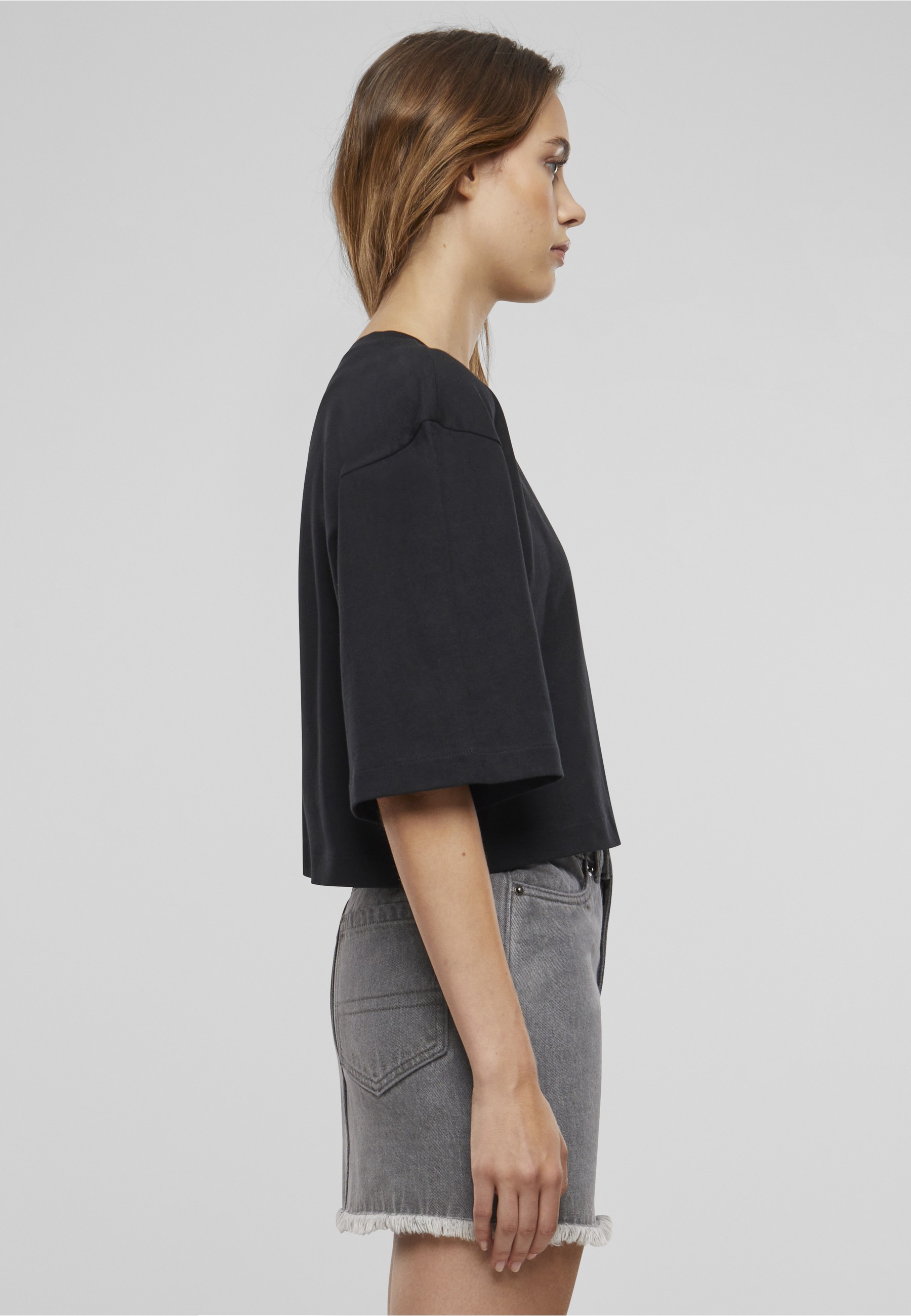 URBAN CLASSICS T-Shirt »Urban Classics Damen Ladies Heavy Organic Oversized Cropped Tee« 1 Stk.