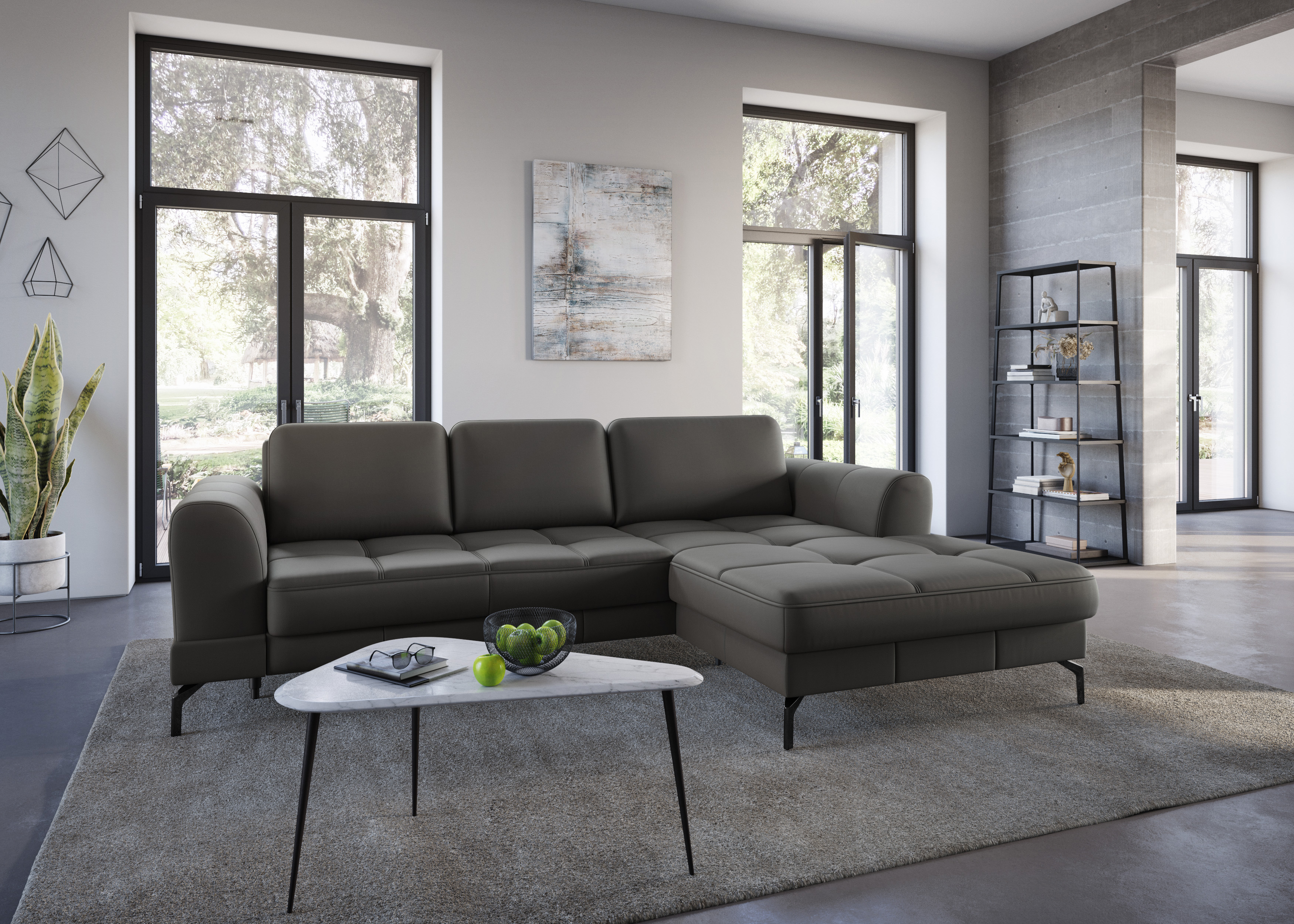 sit&more Ecksofa "Bendigo L-Form" inklusive Sitztiefenverstellung, Bodenfreiheit 15 cm, 2 Fußfarben