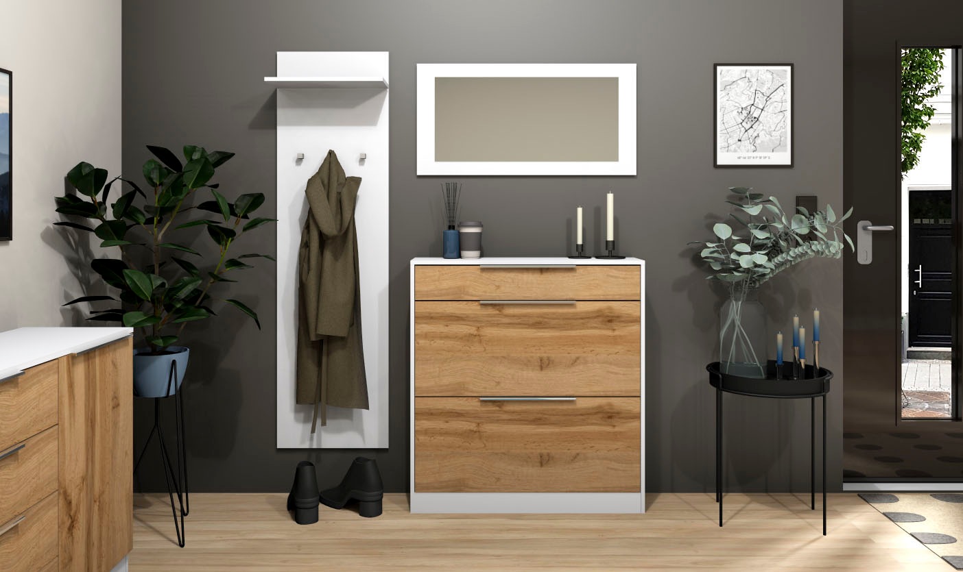 borchardt Möbel Garderoben-Set "Oliva, Schuhschrank, Spiegel, Garderobenpan günstig online kaufen