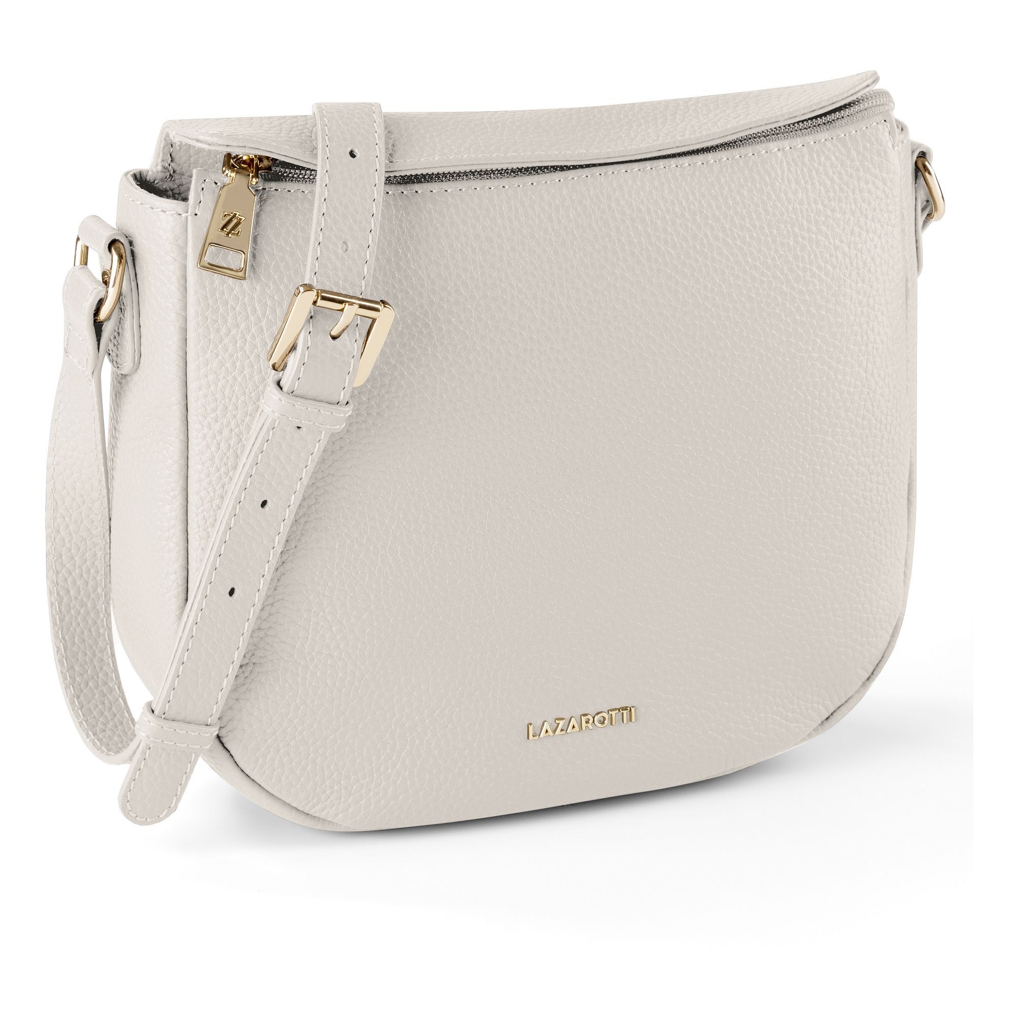 Lazarotti Umhängetasche »Bologna Leather Crossbody Umhängetasche Leder 25 cm«