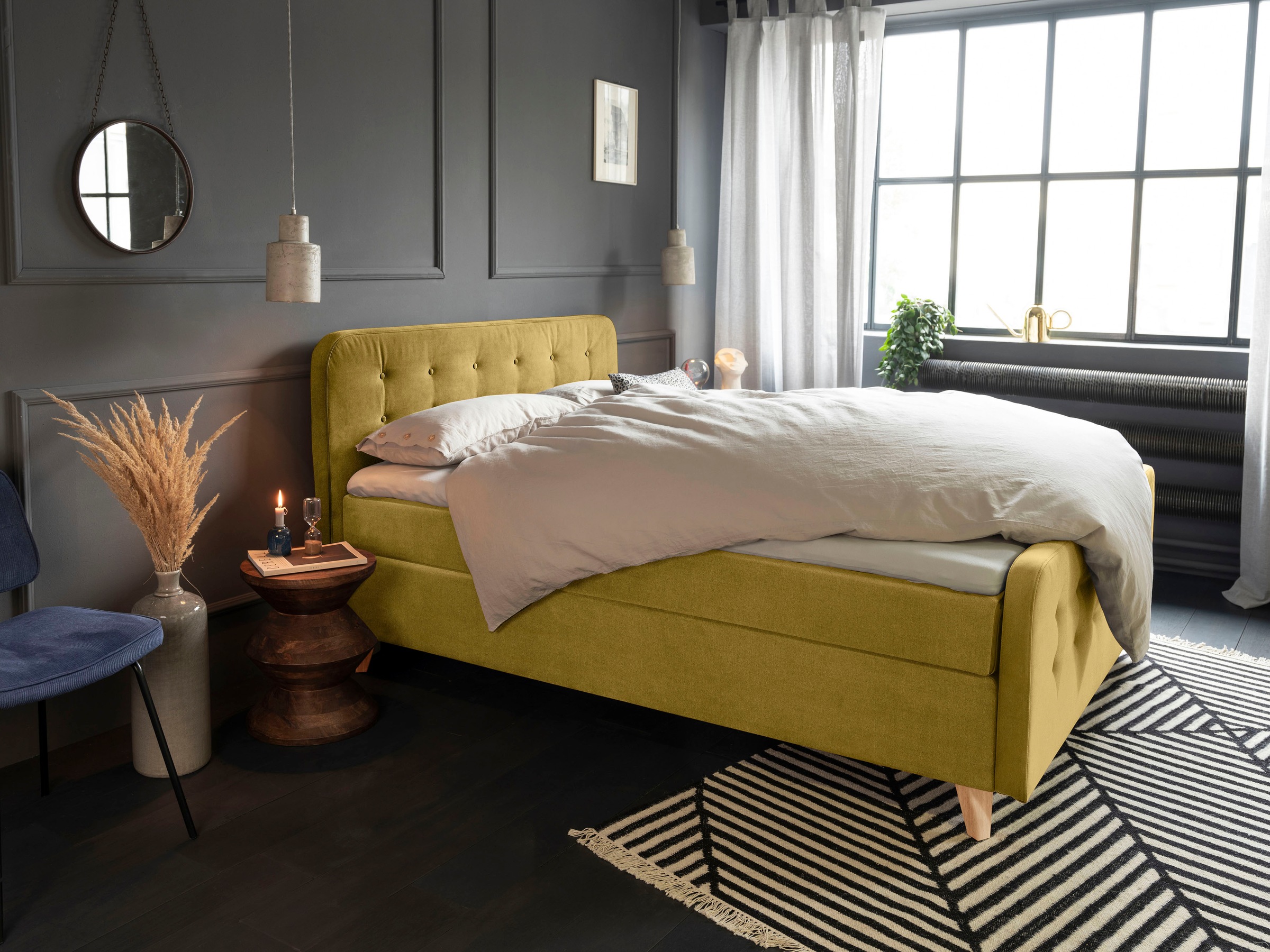 TOM TAILOR HOME Boxspringbett "NORDIC BOX" mit Knopfheftung im Kopfteil und günstig online kaufen