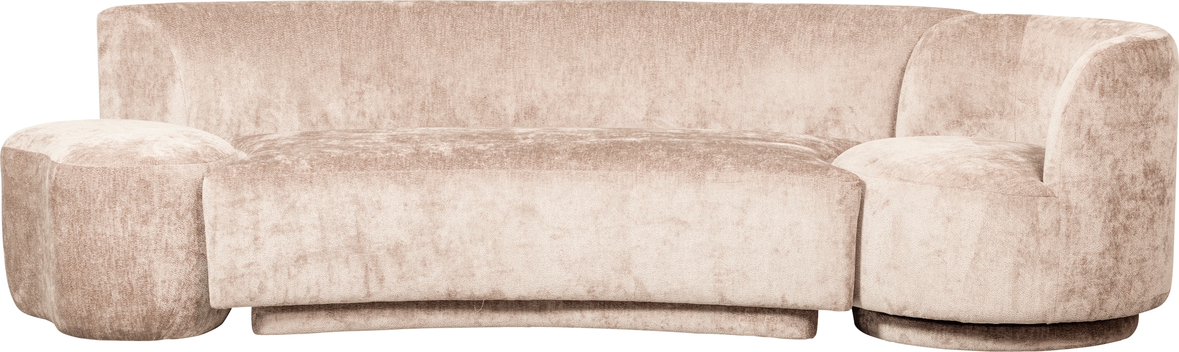 WOOOD Loungesofa »Combi-Popular: Bank + Sessel + Pouf«, Mit grobem Chenille gefüttert, Breite 345 cm