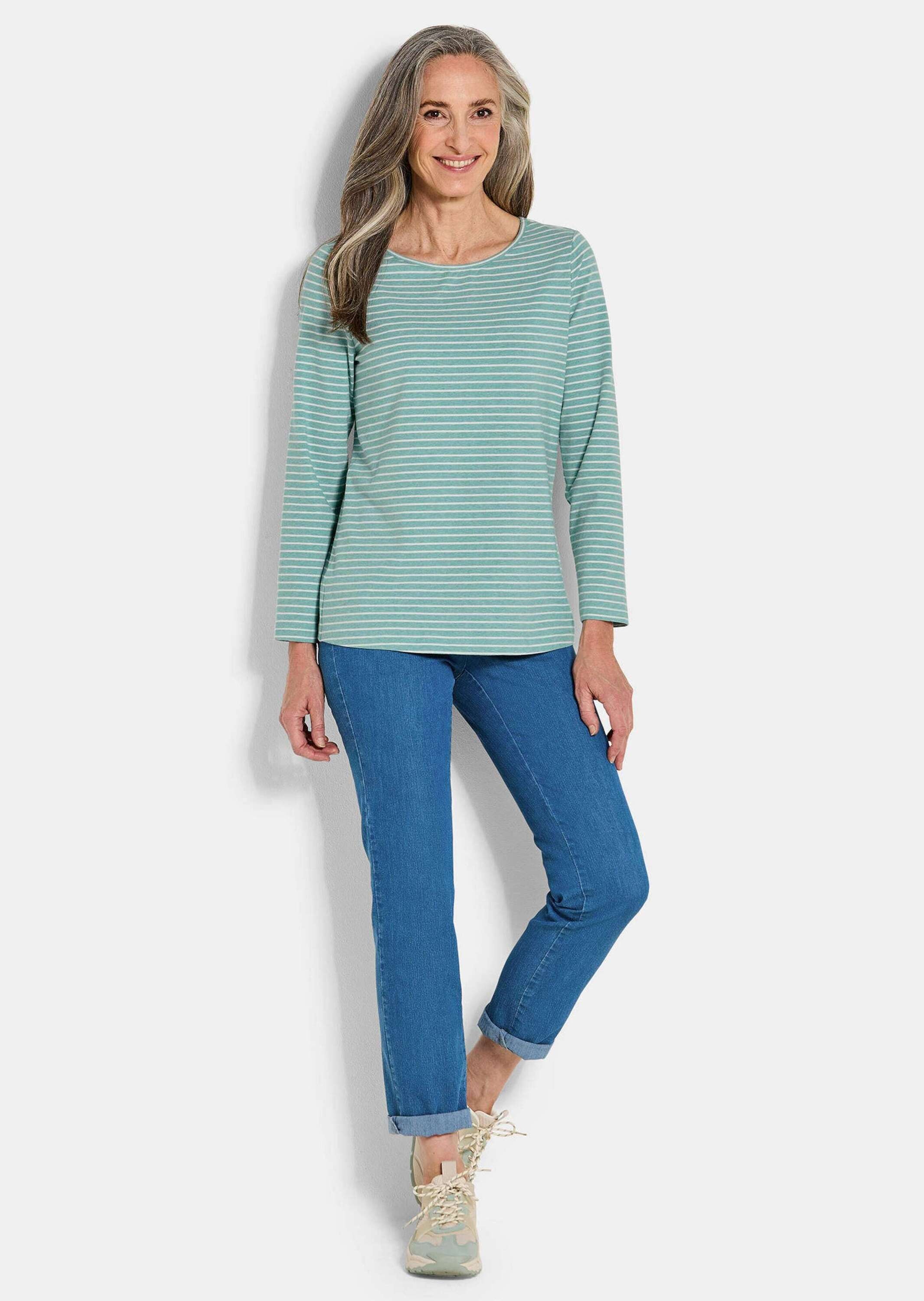 GOLDNER Kurzarmshirt "Langarm 3er-Baumwollshirt-Set" U-Boot-Ausschnitt günstig online kaufen