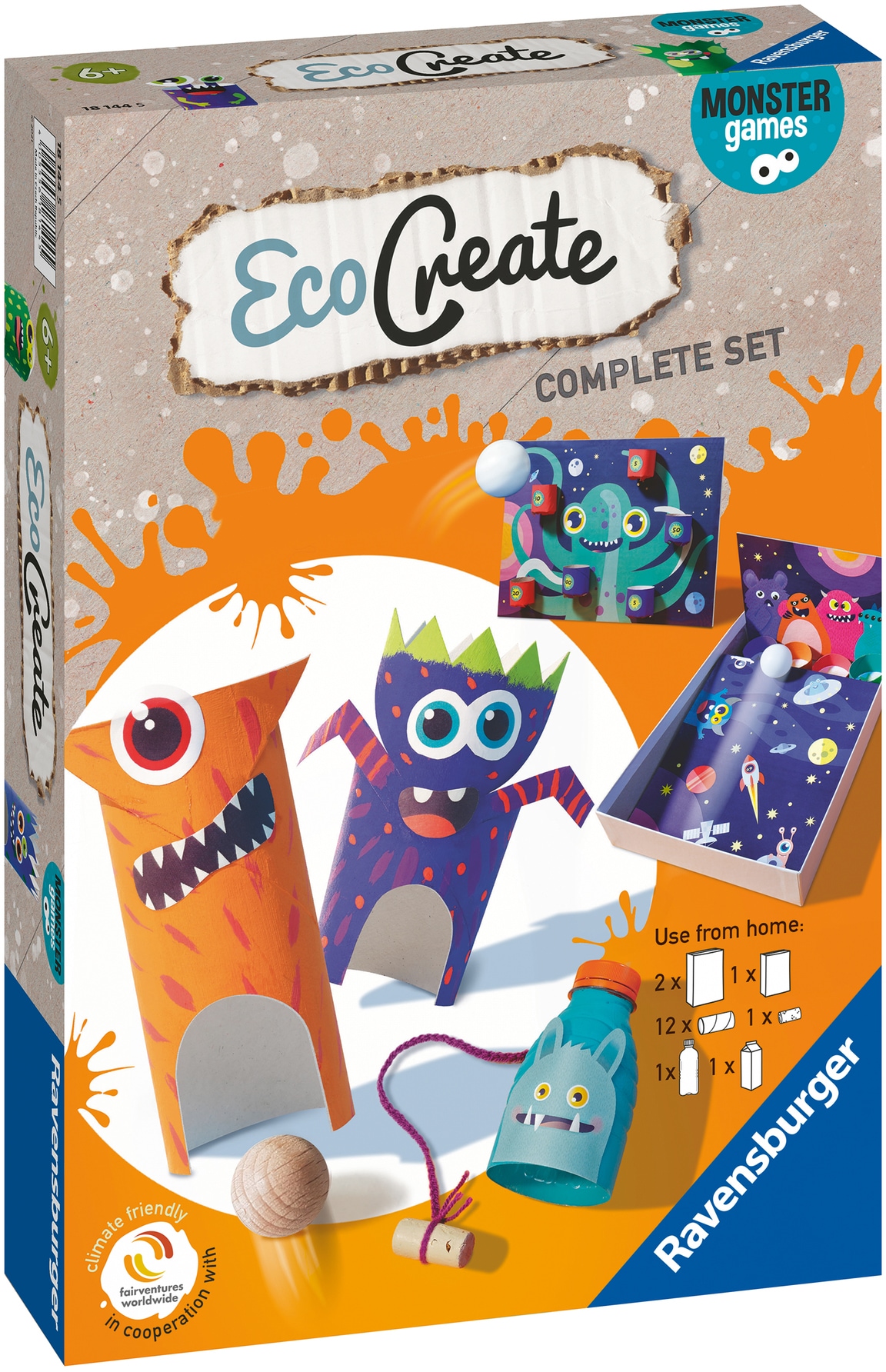 Ravensburger Kreativset »Eco Create, Monster Games«, upcycling und basteln in einem; FSC® - schützt Wald - weltweit