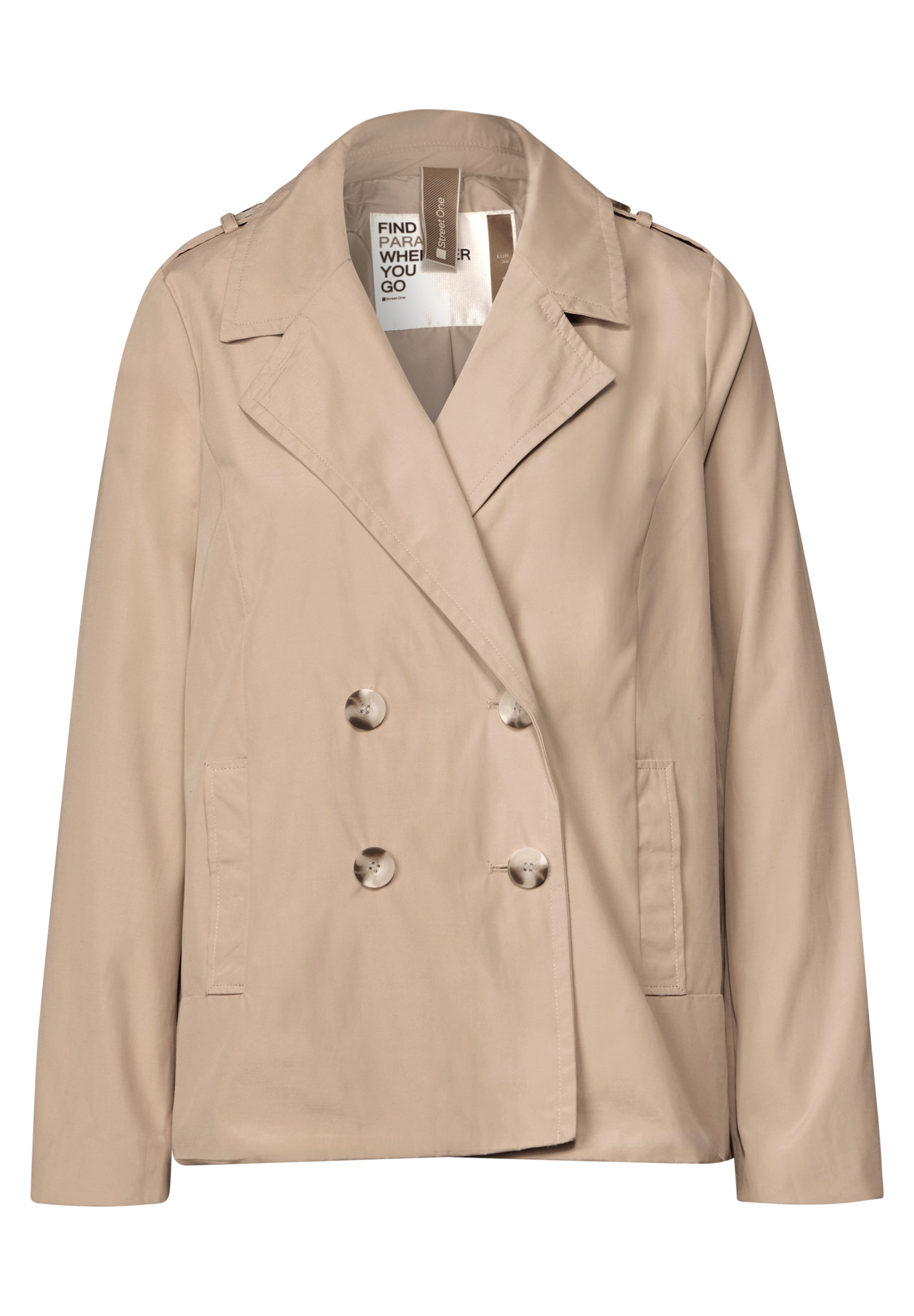STREET ONE Trenchcoat, doppelreihig und mit Reverskragen
