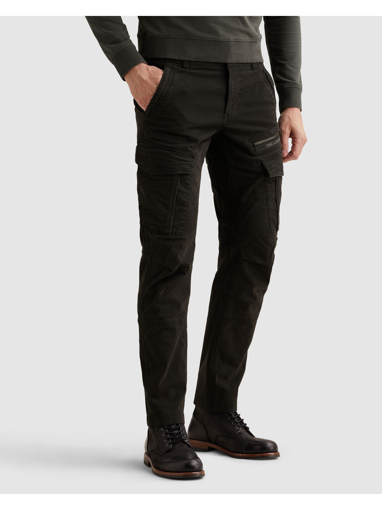PME LEGEND Cargohose "Nordrop Stretch Twill" mit Logo Stickerei