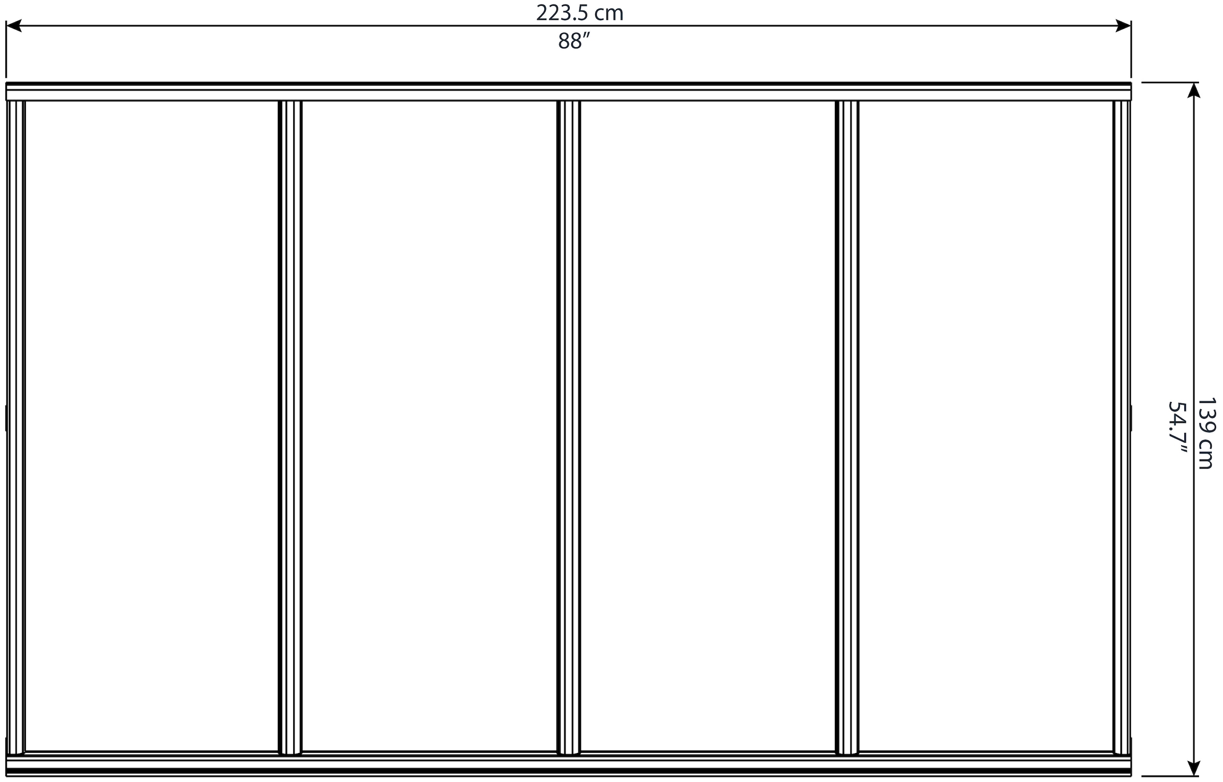 Palram - Canopia Vordach »Bordeaux 2230« BxT: 223x139 cm