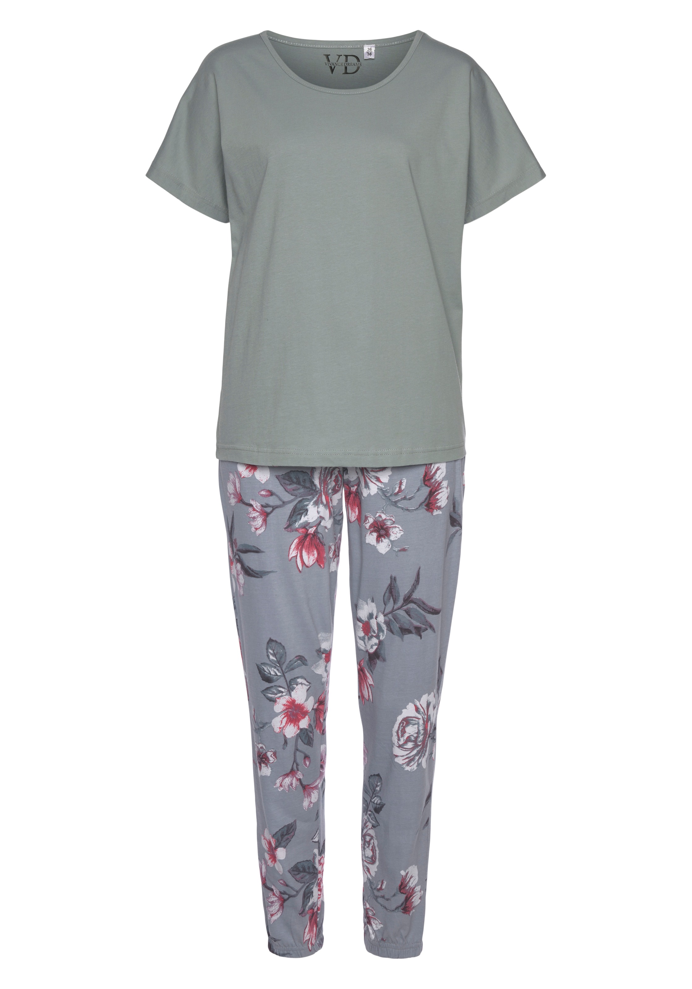 Vivance Dreams Pyjama 2 Stk. tlg., mit Blumendruck günstig online kaufen