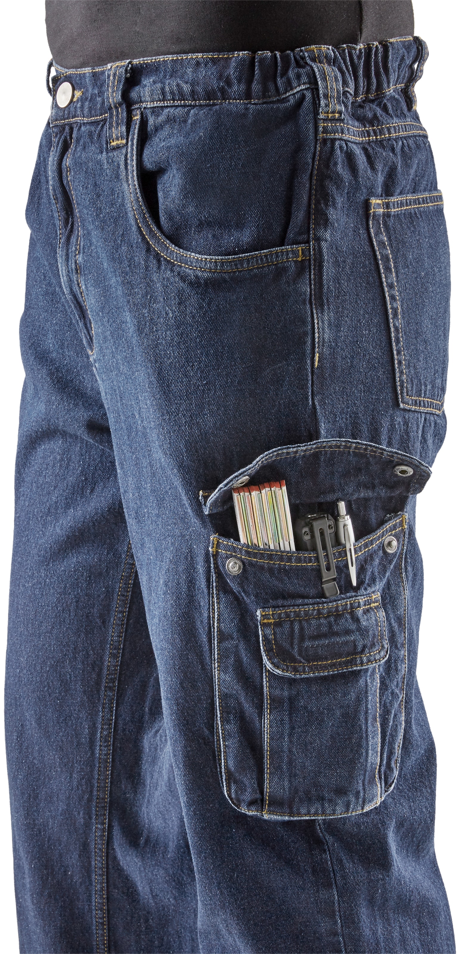 Taschen 8 »Jeans (aus praktischen Baumwolle, Jeansstoff, bestellen dehnbarem mit mit online 100% Bund, robuster BAUR Country | Arbeitshose Worker«, comfort fit), Northern