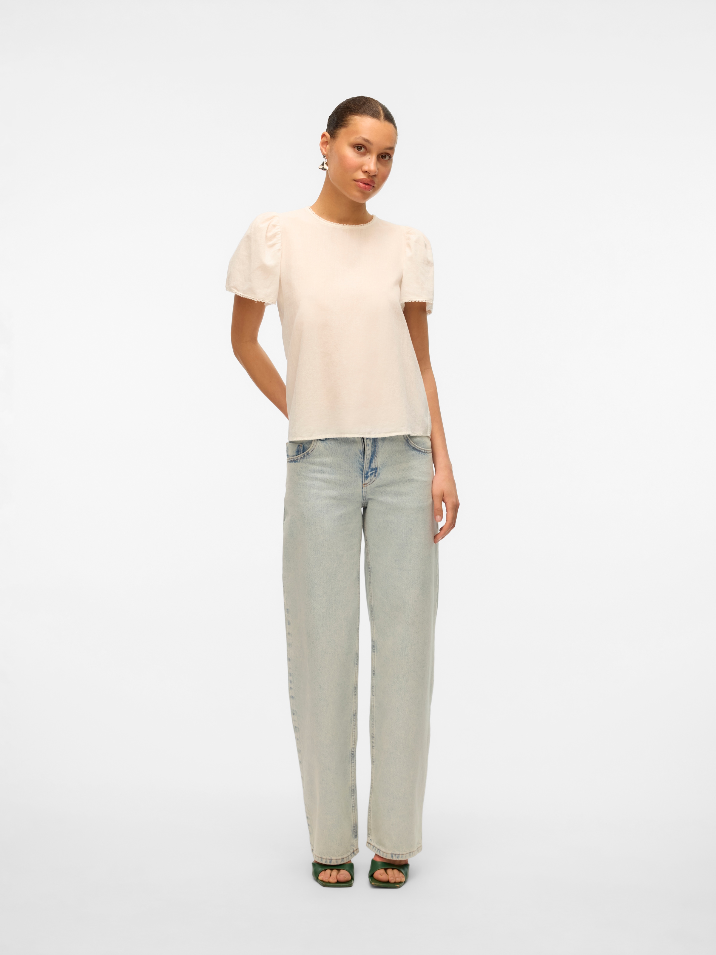 Vero Moda Kurzarmbluse »VMPRETTY SS TOP WVN GA NOOS«