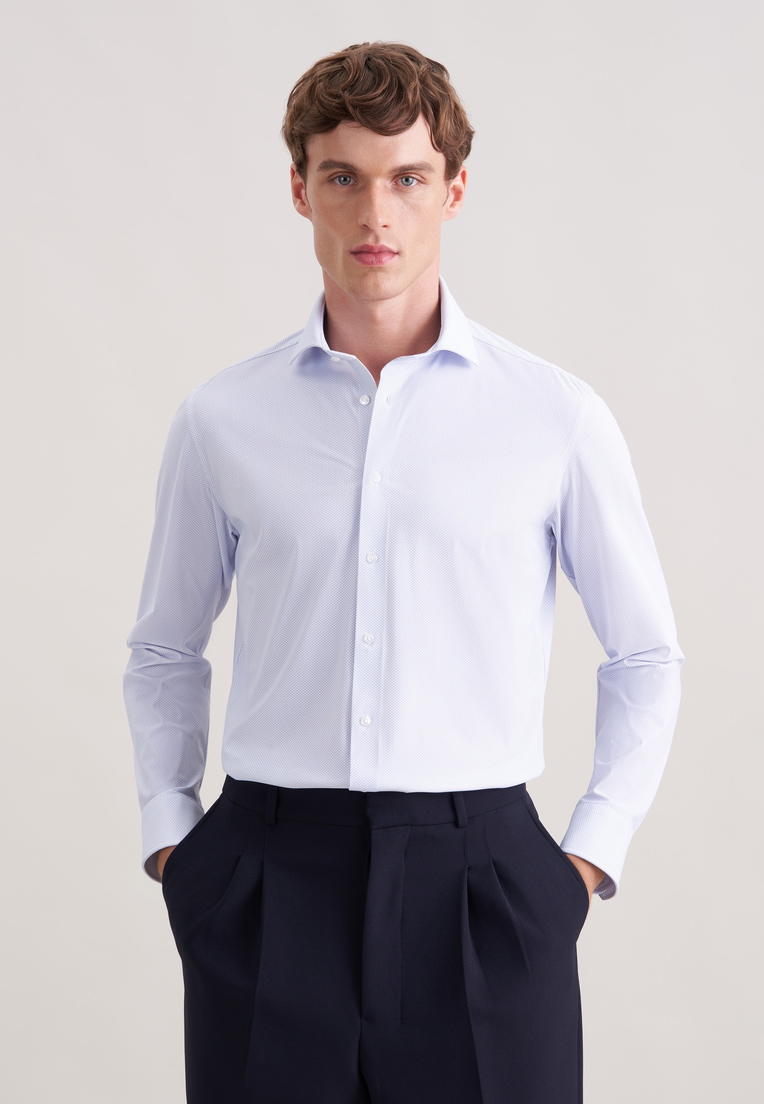 seidensticker Businesshemd "Schwarze Rose" Slim 1/1 Kentkragen Druck günstig online kaufen