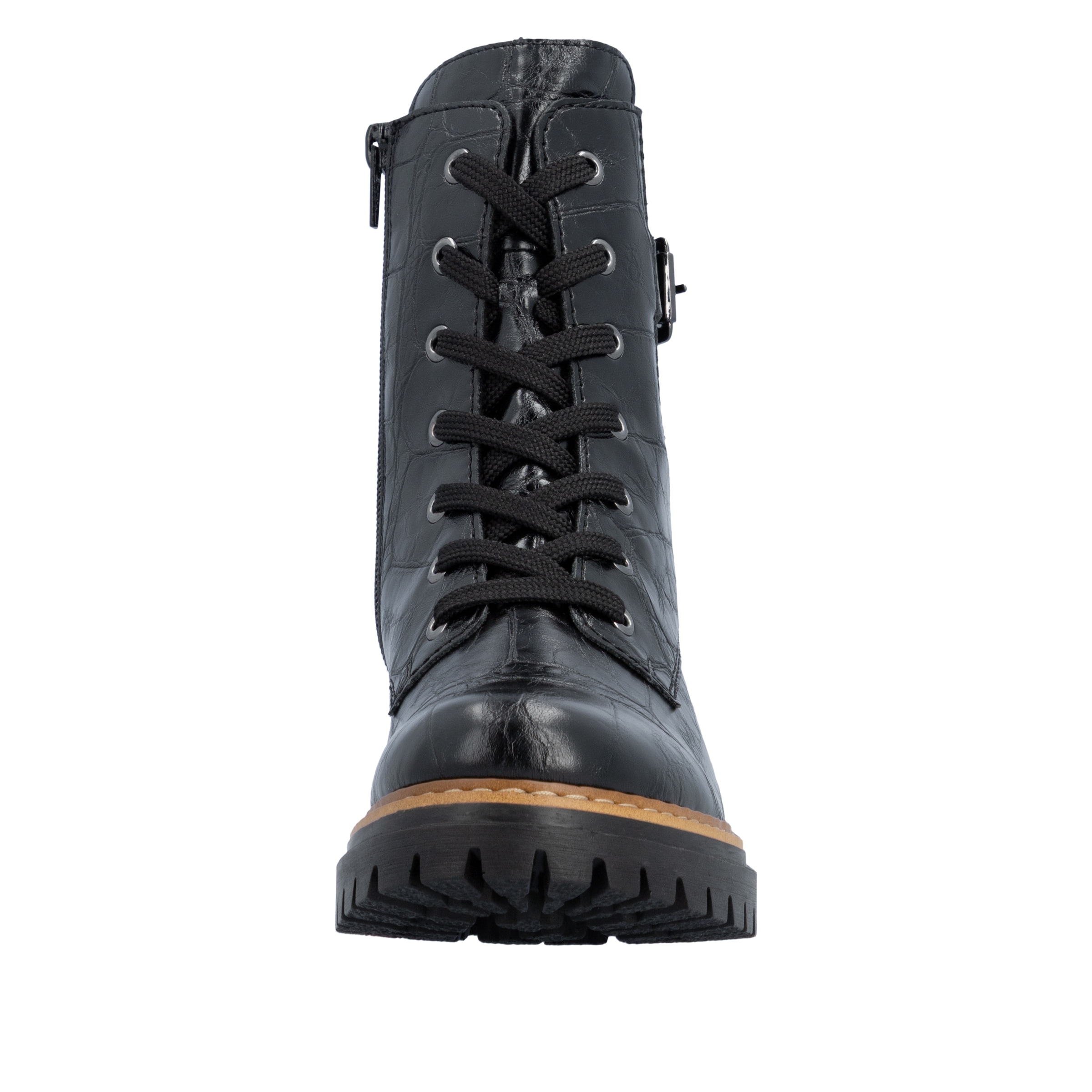 Rieker Schnürboots  Schnürstiefelette, Blockabsatz in Used-Optik