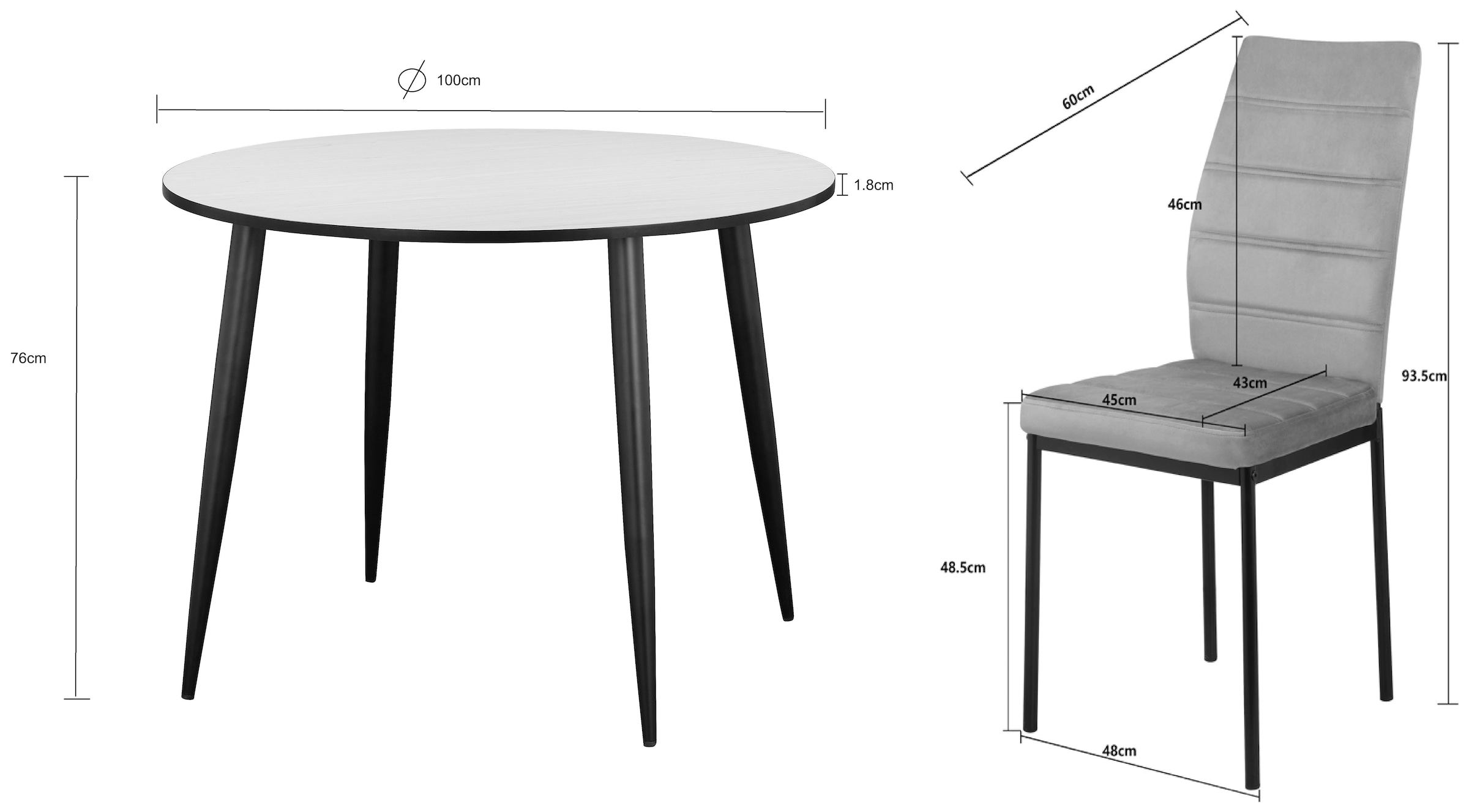 INOSIGN Essgruppe »HILLCRESTEG«, (Esszimmer, Essgruppe, Sitzgruppe TOPSELLER!)