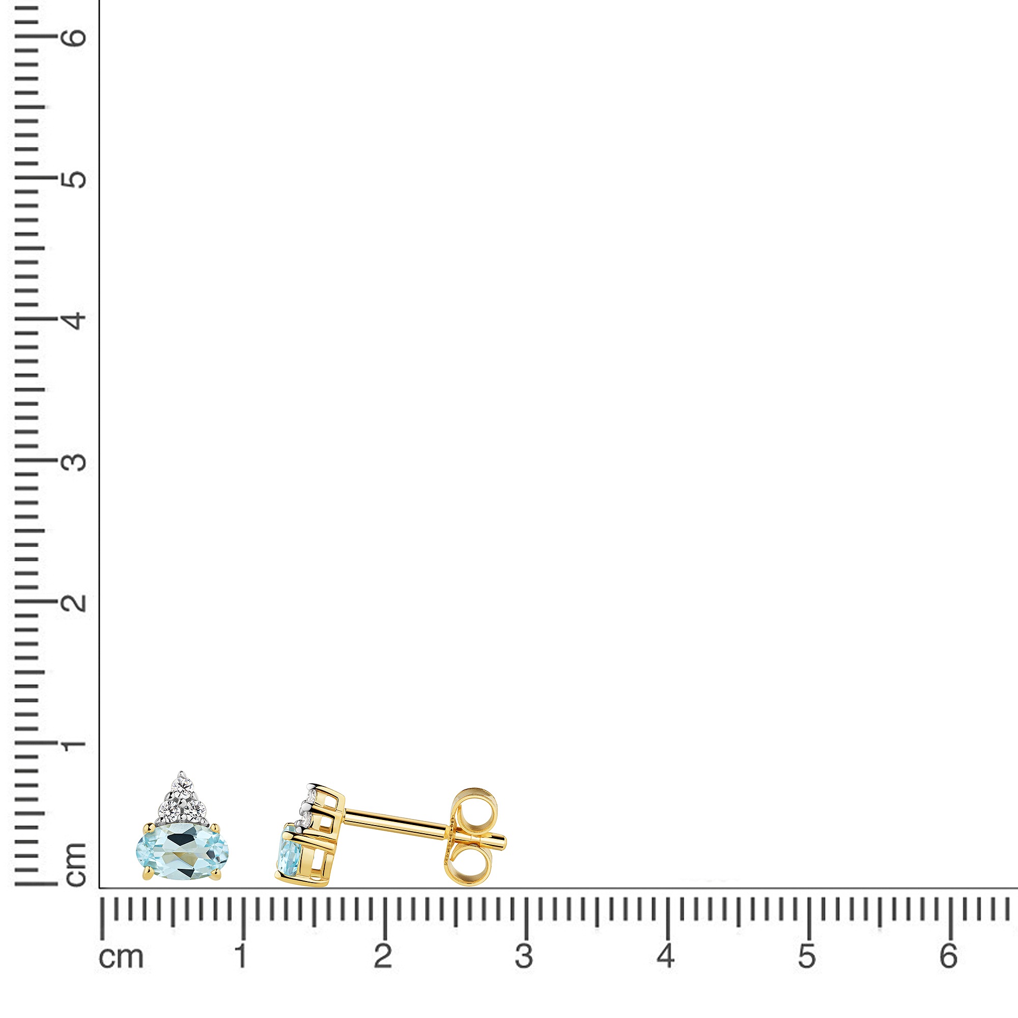 Fascination by Ellen K. Paar Ohrstecker »375 Gold Gelb Sky Blue Topas blau Zirkonia Ohrstecker«