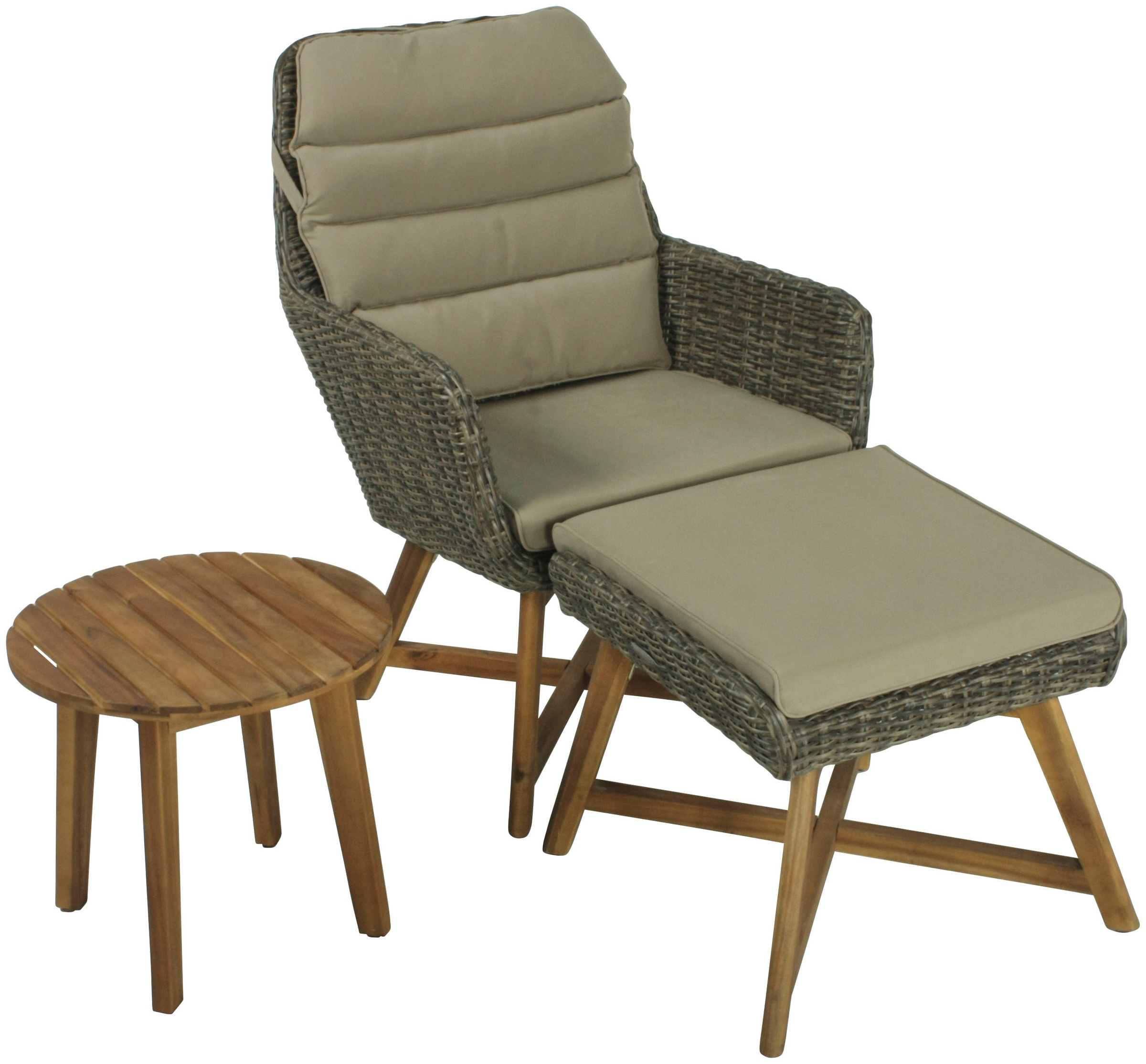 Garten-Essgruppe GARDEN PLEASURE, B:110cm H:95cm T:135cm, braun, Aluminium, FSC-zertifiziertes Massivholz, Kunststoff, Polyester, Sitzmöbel-Sets,