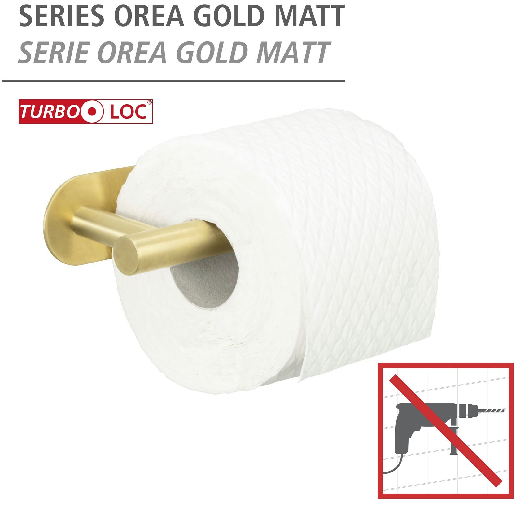 WENKO Toilettenpapierhalter »Turbo-Loc® Orea«, Befestigen ohne Bohren