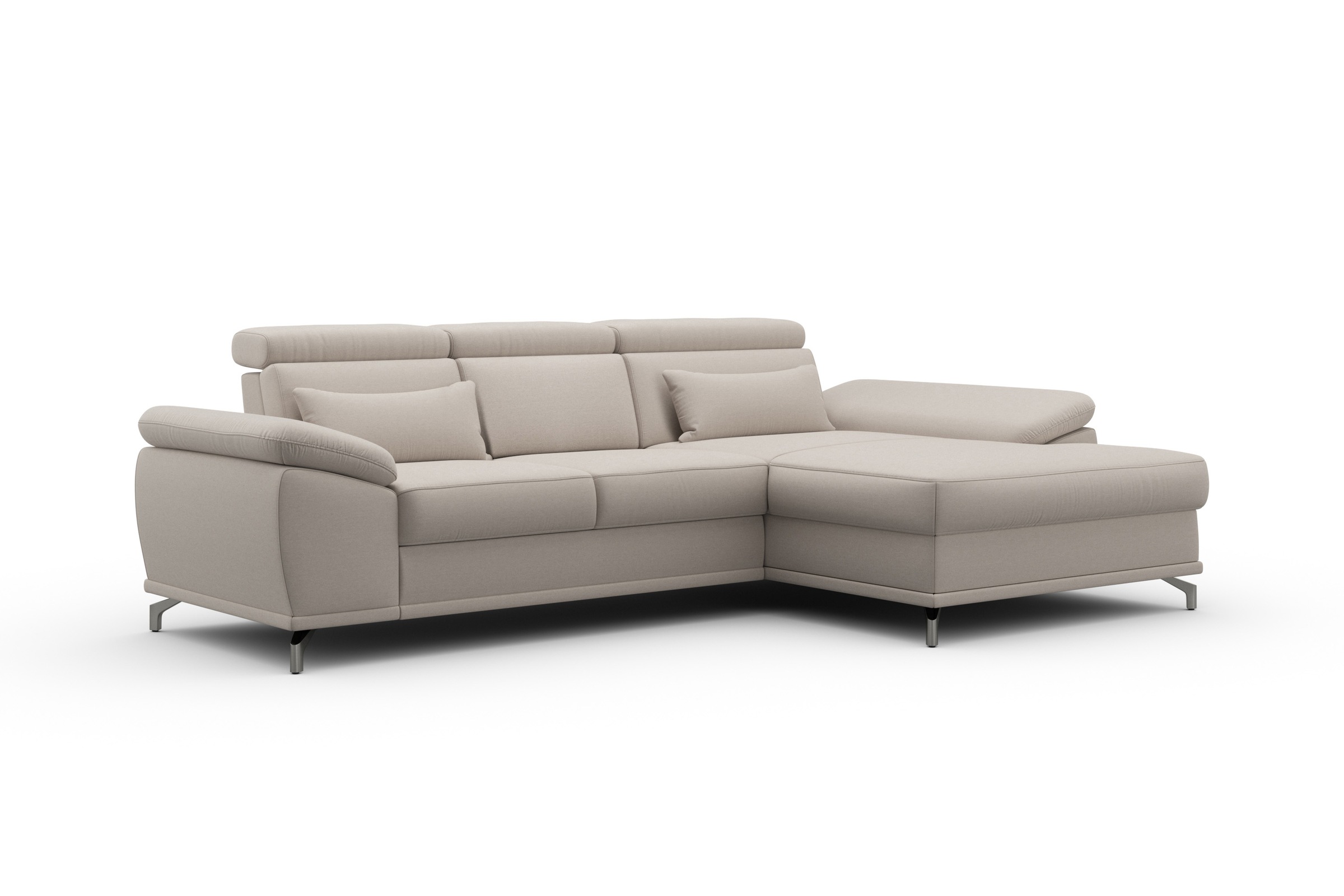 sit&more Ecksofa »Cabrio L-Form, mit Sitztiefenverstellung, Arm- und Kopfteilverstellung«, 2 Nierenkissen, Federkern, optional Bettfunktion und Stauraum