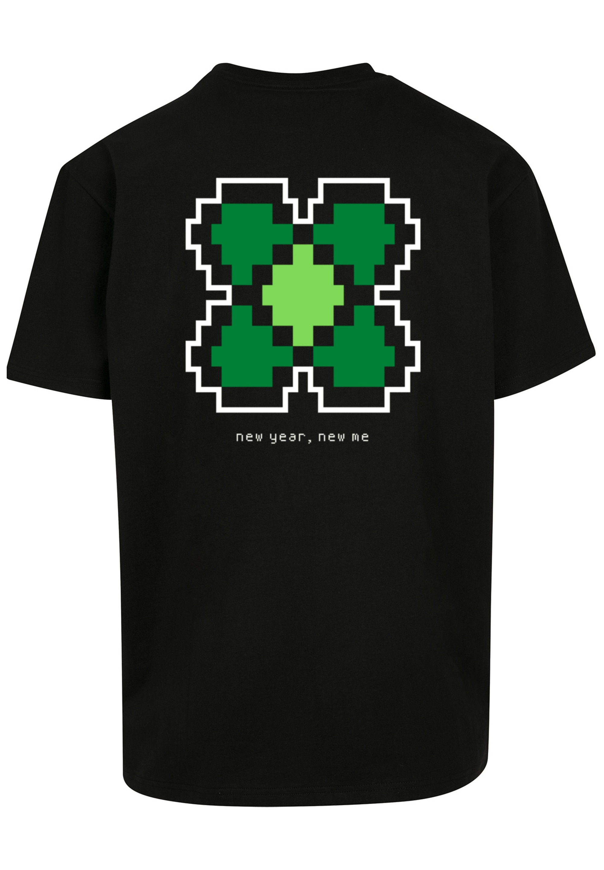 Year Print Happy Friday T-Shirt New | F4NT4STIC »Silvester Pixel Black Kleeblatt«, BAUR