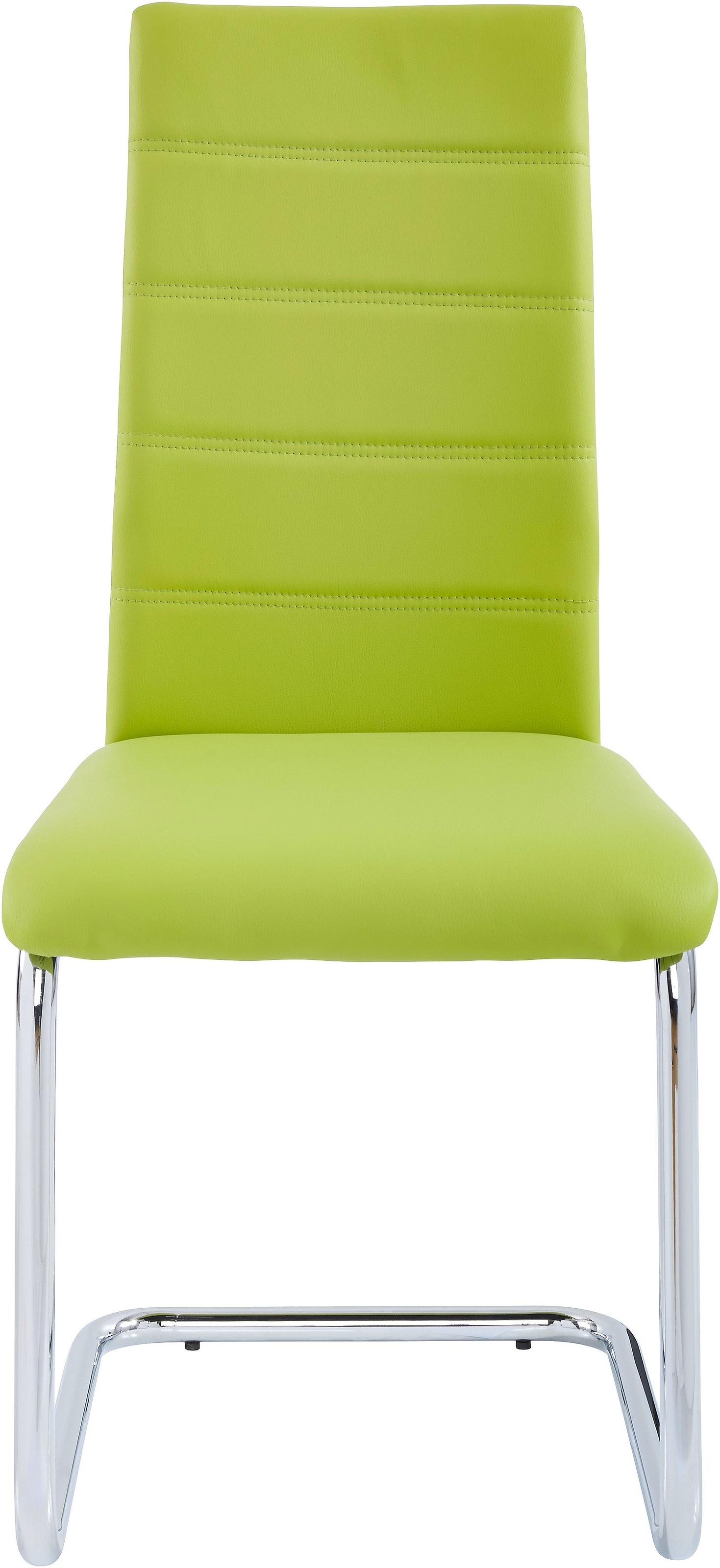 Freischwinger OTTO HOME "Adora", grün (grün, silberfarben), B:43cm H:99cm T:53cm, 100% Polyurethan;Sitz und Rücken bequem gepolstert;Kunstleder, Stühle, Freischwinger, (2 oder 4 Stück) Bezug in Kunstleder, verchromtes Metallgestell 2