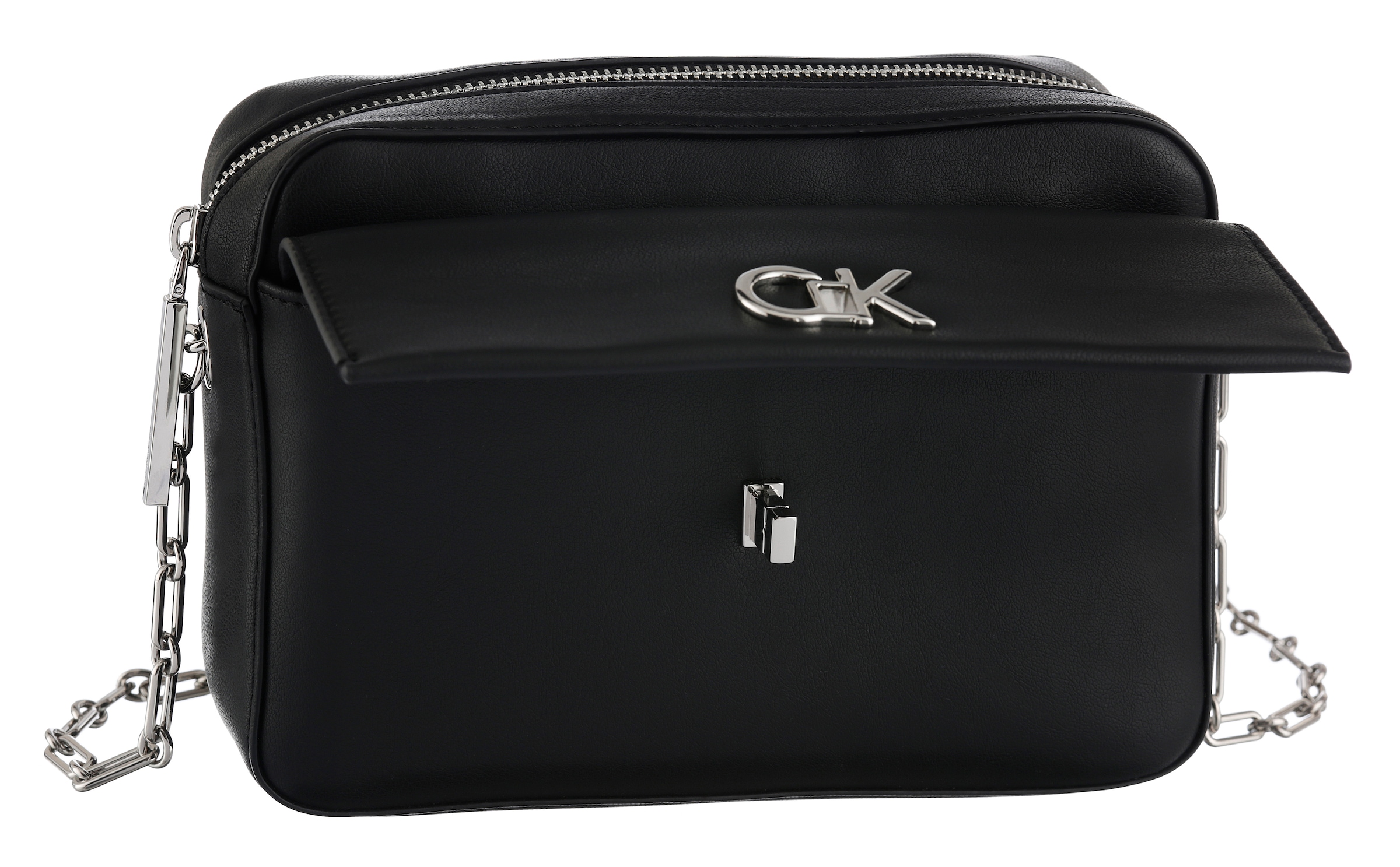 Calvin Klein Mini Bag »CK RE-LOCK POCKET CAMERA BAG«, kleine Umhängetasche, Damen Schultertasche mit Zierkette