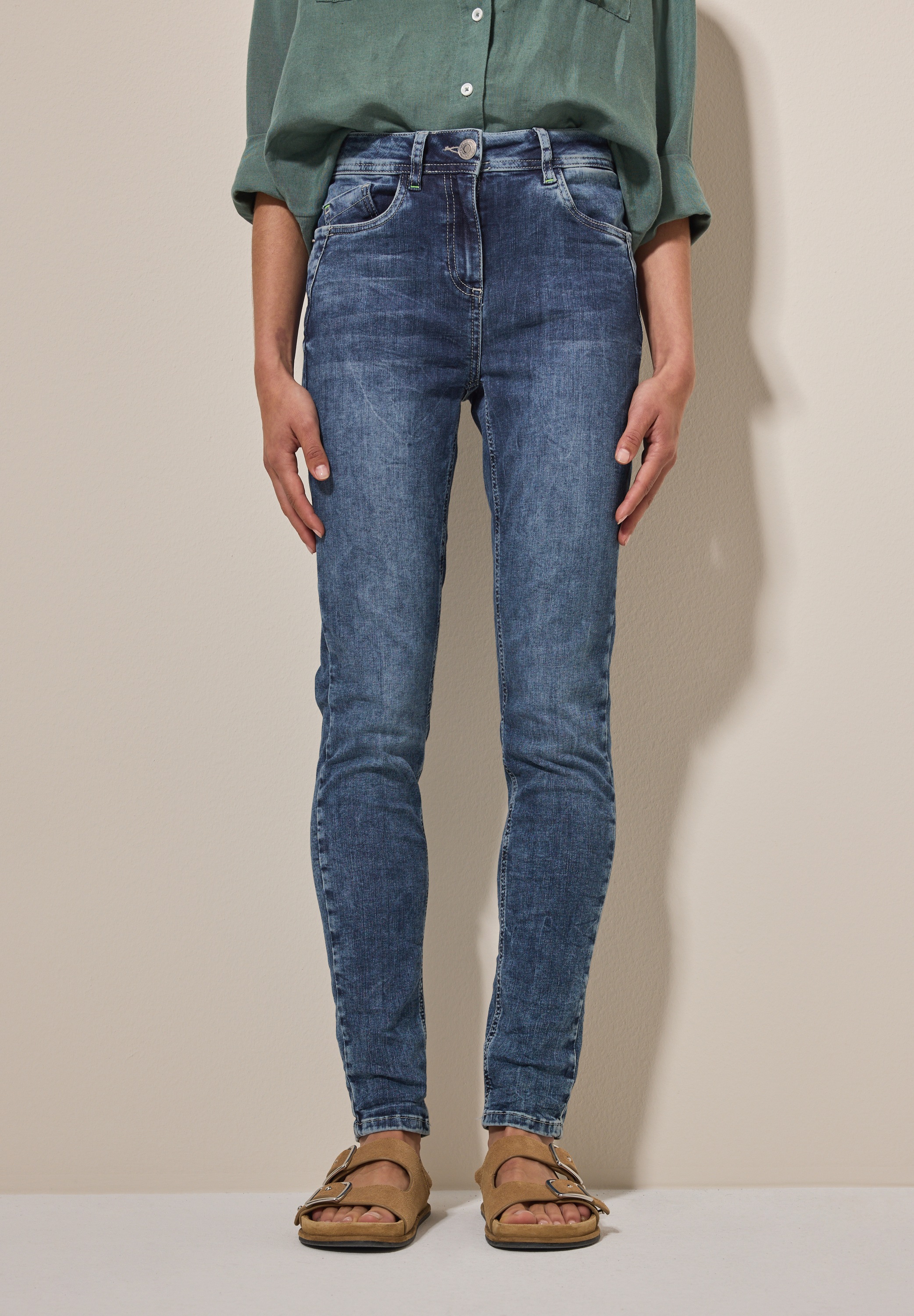 Cecil Slim-fit-Jeans, High Waist