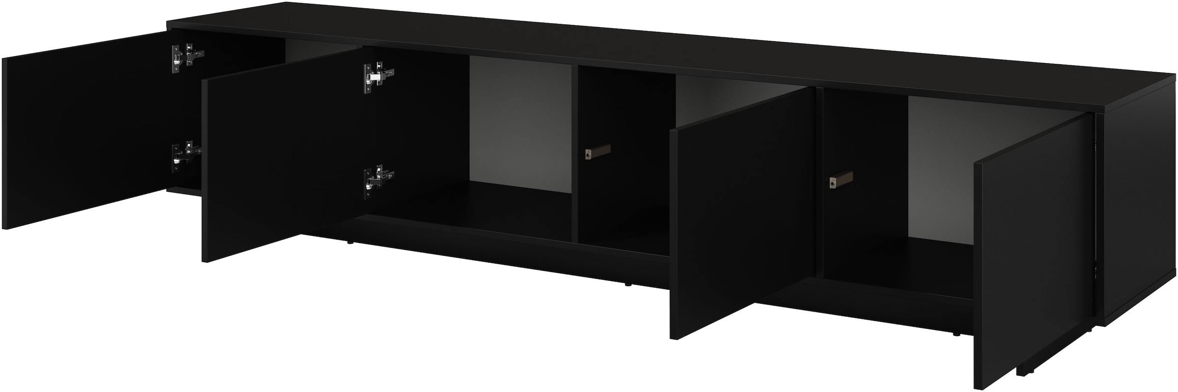 OTTO home Lowboard »Tatami, Modernes griffloses TV-Board, Breit 220,50cm, TV-Schrank« TV-Schrank, TV-Board mit viel Stauraum, push-to-open-Funktion