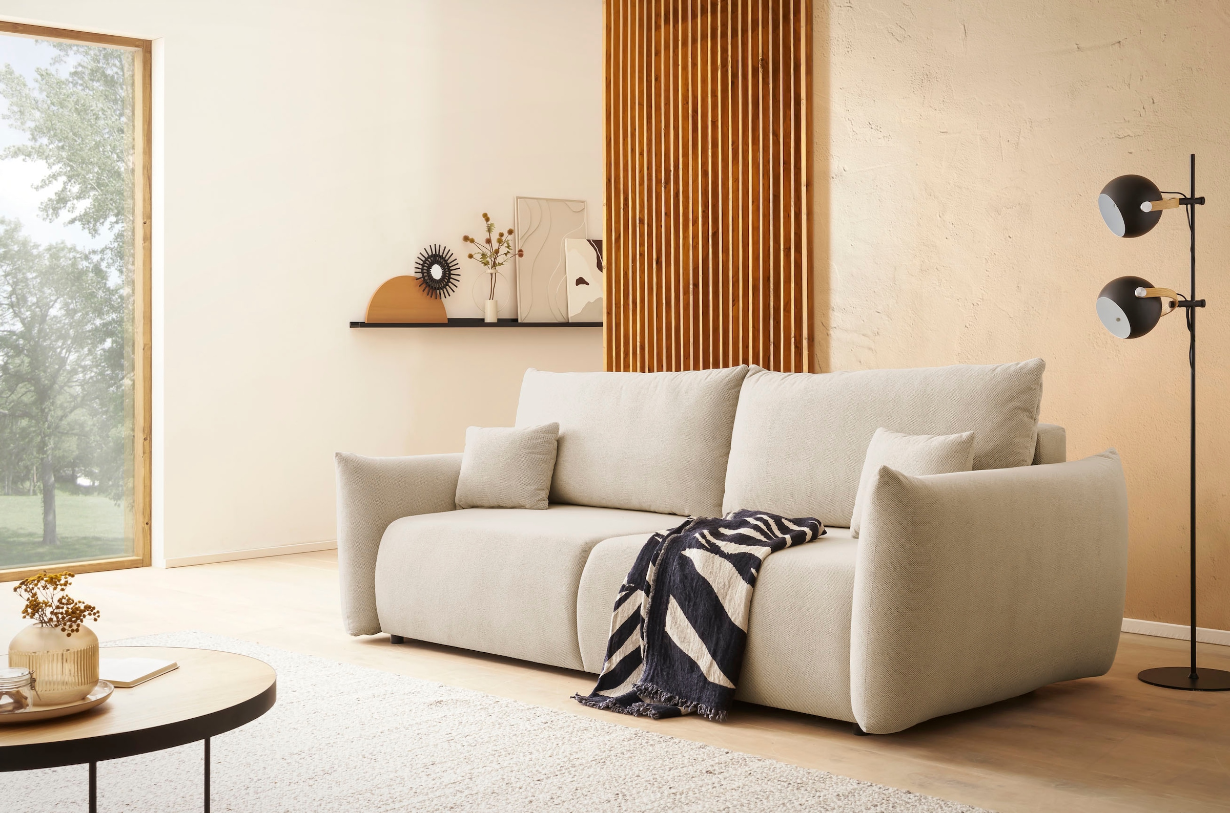 Home affaire 3-Sitzer "MAVAS Schlafsofa mit Bettkasten" ca.240/108cm (Liege günstig online kaufen