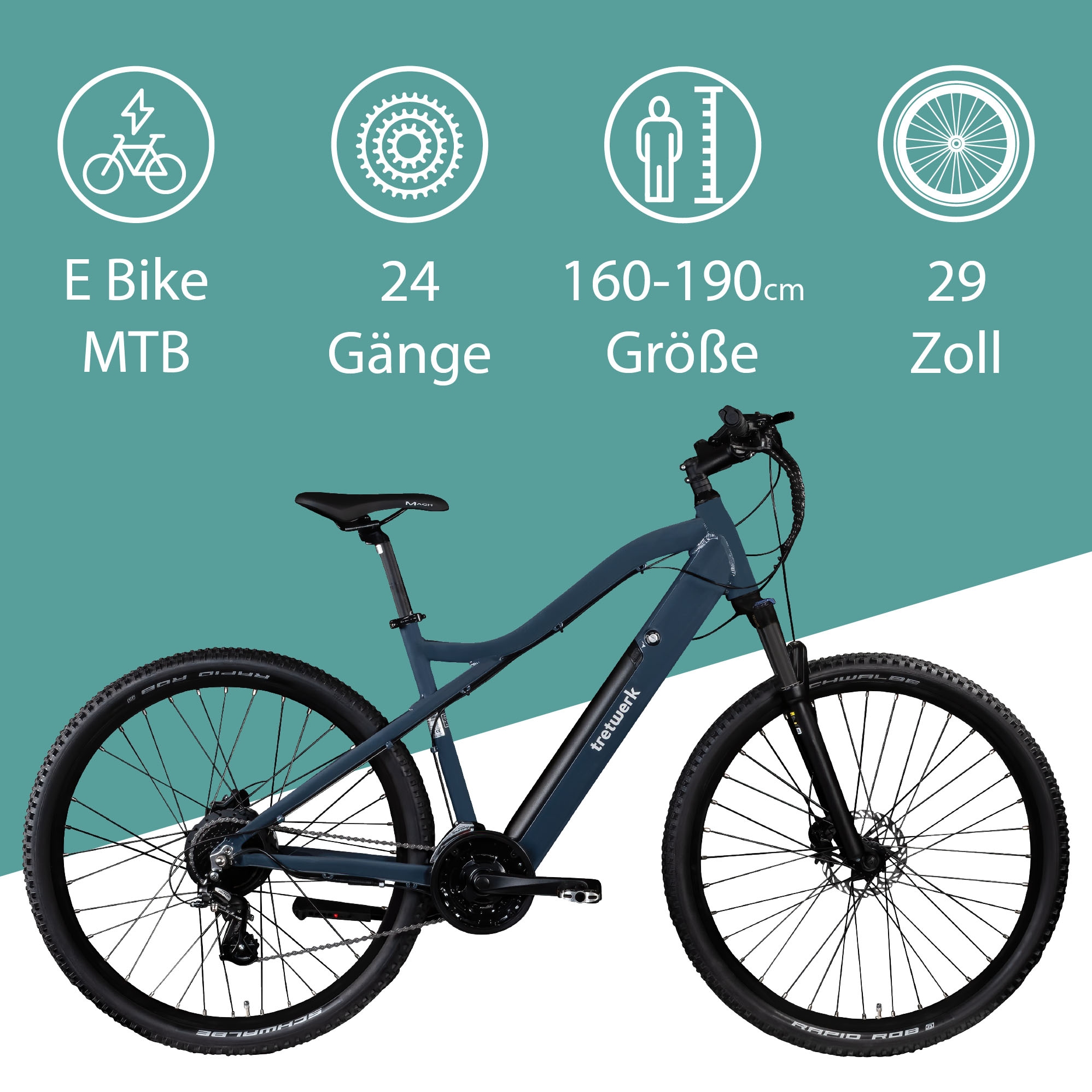 Tretwerk E-Bike »Commander Plus«, 24 Gang, Shimano, Altus M310, Heckmotor 250 W