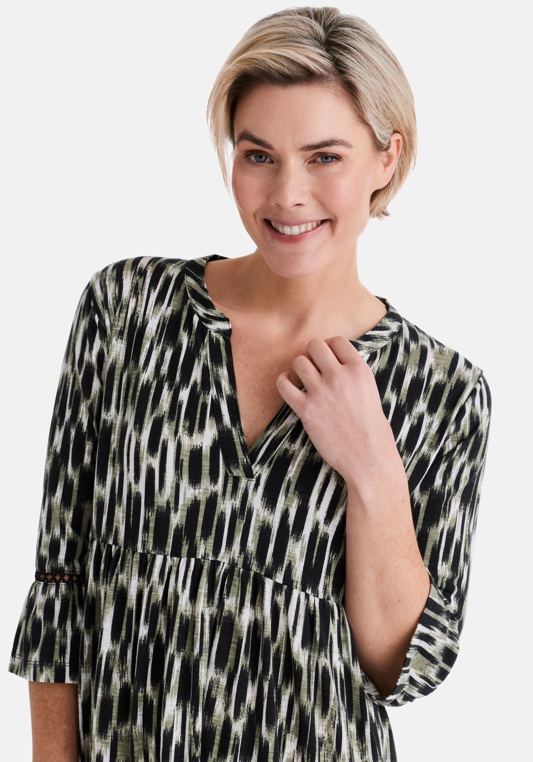STOOKER WOMEN Midikleid »TUNIKA Kleid V-Neck« Tunika Kleid mit V-Ausschnitt Figurumspielend für Damen