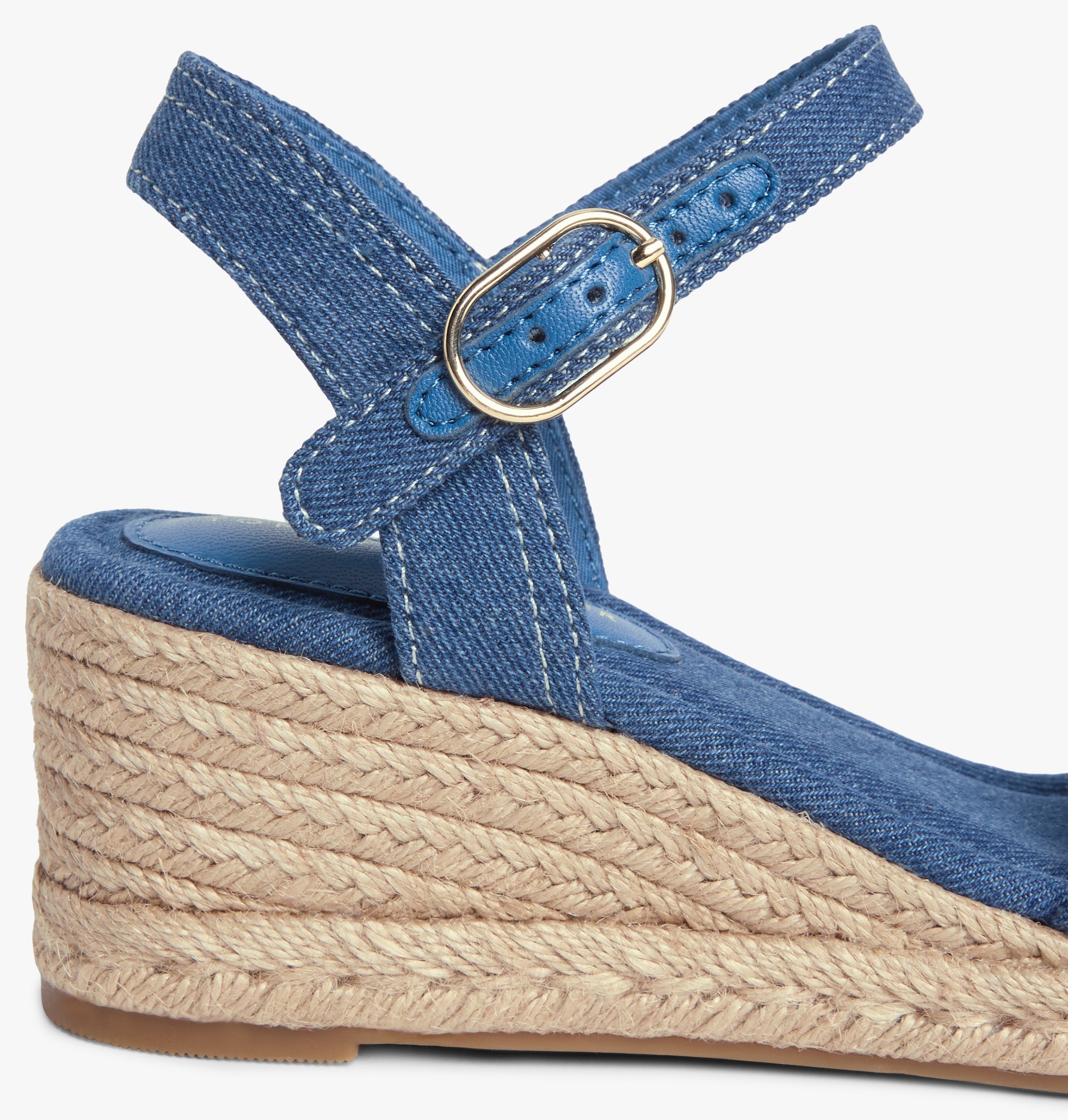 Tommy Hilfiger Keilsandalette »MID WEDGE ESPAD WEBBING«  Sommerschuh, Riemchensandale mit Kontrastbesatz