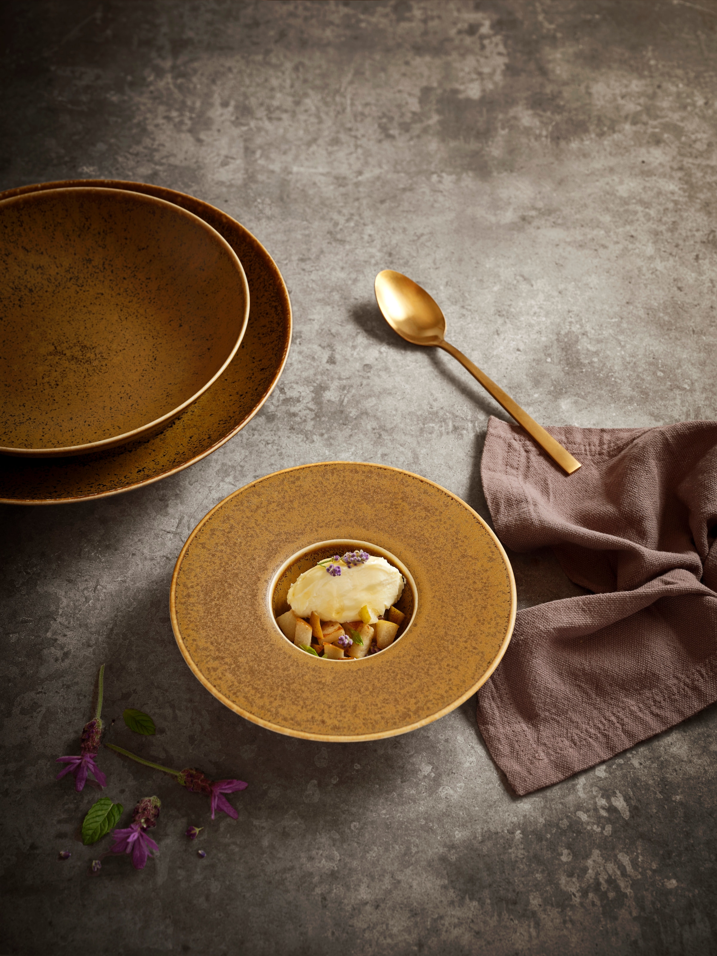 MÄSER Pastateller »Gourmetteller Grumpy, aus Porzellan«, (Set, 4 St.), Geschirr-Set, Teller-Set