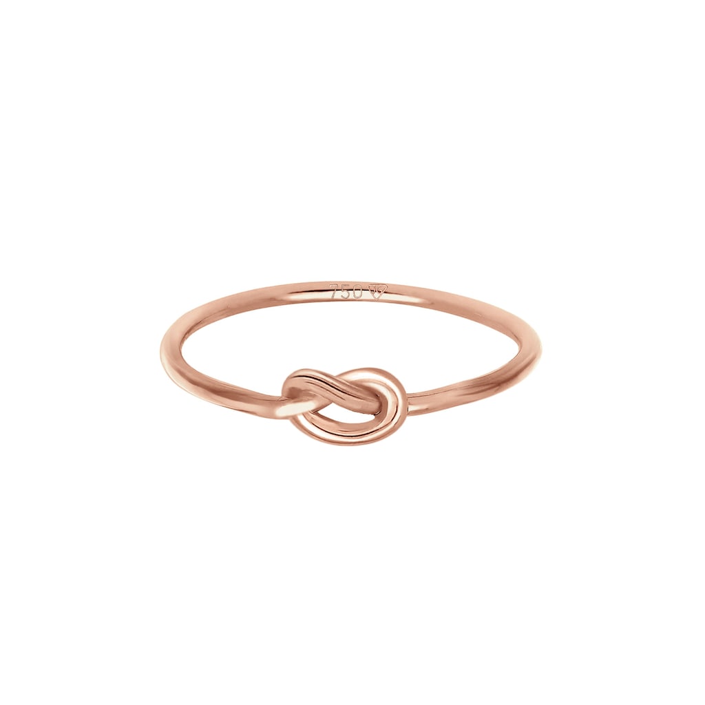 Elli Premium Fingerring »Knoten Knot Trend Symbol Modern Basic 750 Roségold«