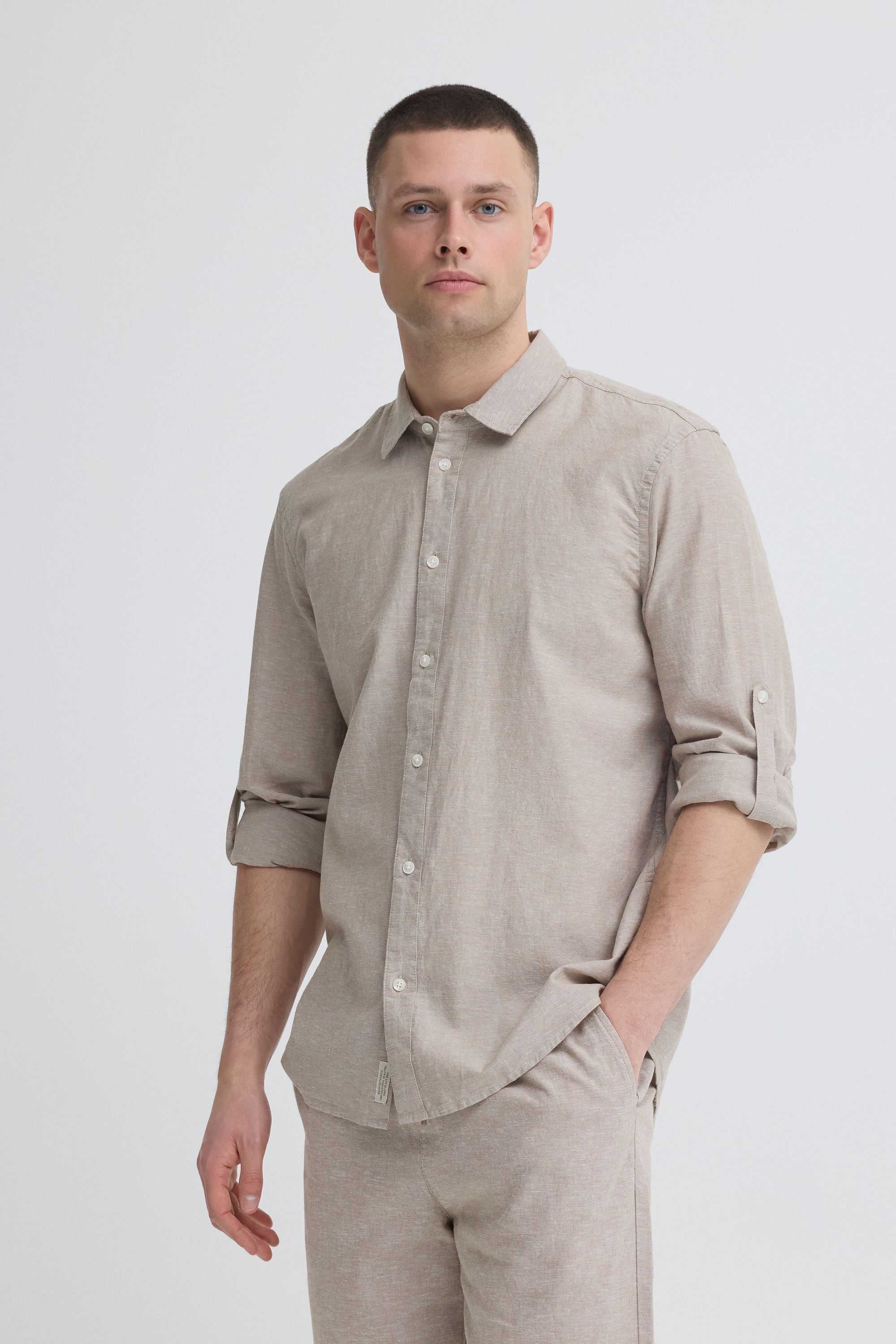 Blend Leinenhemd "BHAban Slub Linen Mix" Slub Hemd Leinen Mix günstig online kaufen