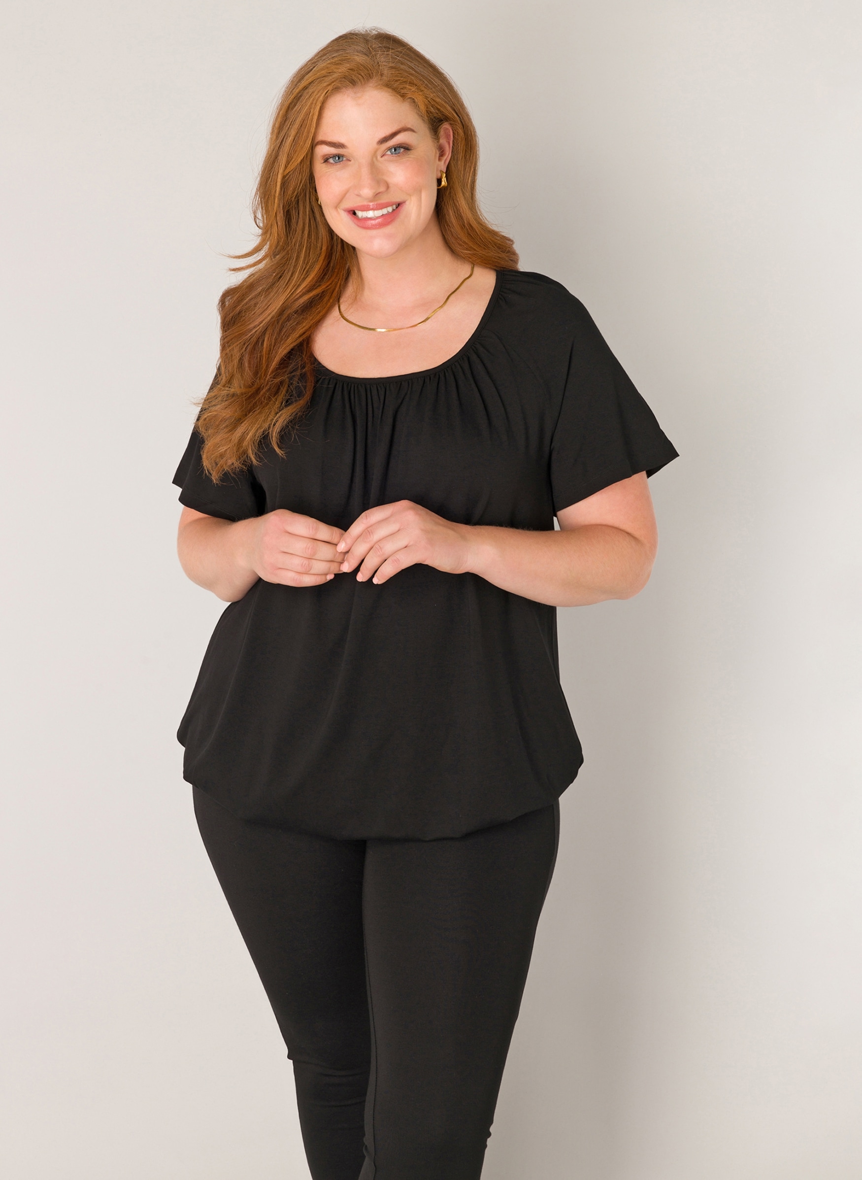 Base Level Curvy Ballonshirt "Yoni", Elastischer Saum günstig online kaufen