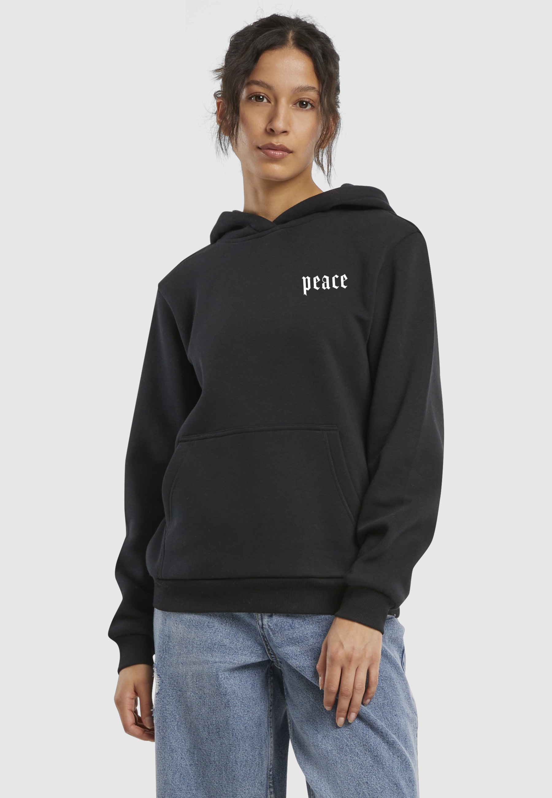 Miss Tee Kapuzenpullover »Miss Tee Girls Peace Hand Ladies Fluffy Hoody« 1