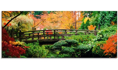 Glasbild »Eine Brücke im japanischen Garten«, Brücken, (1 St.)