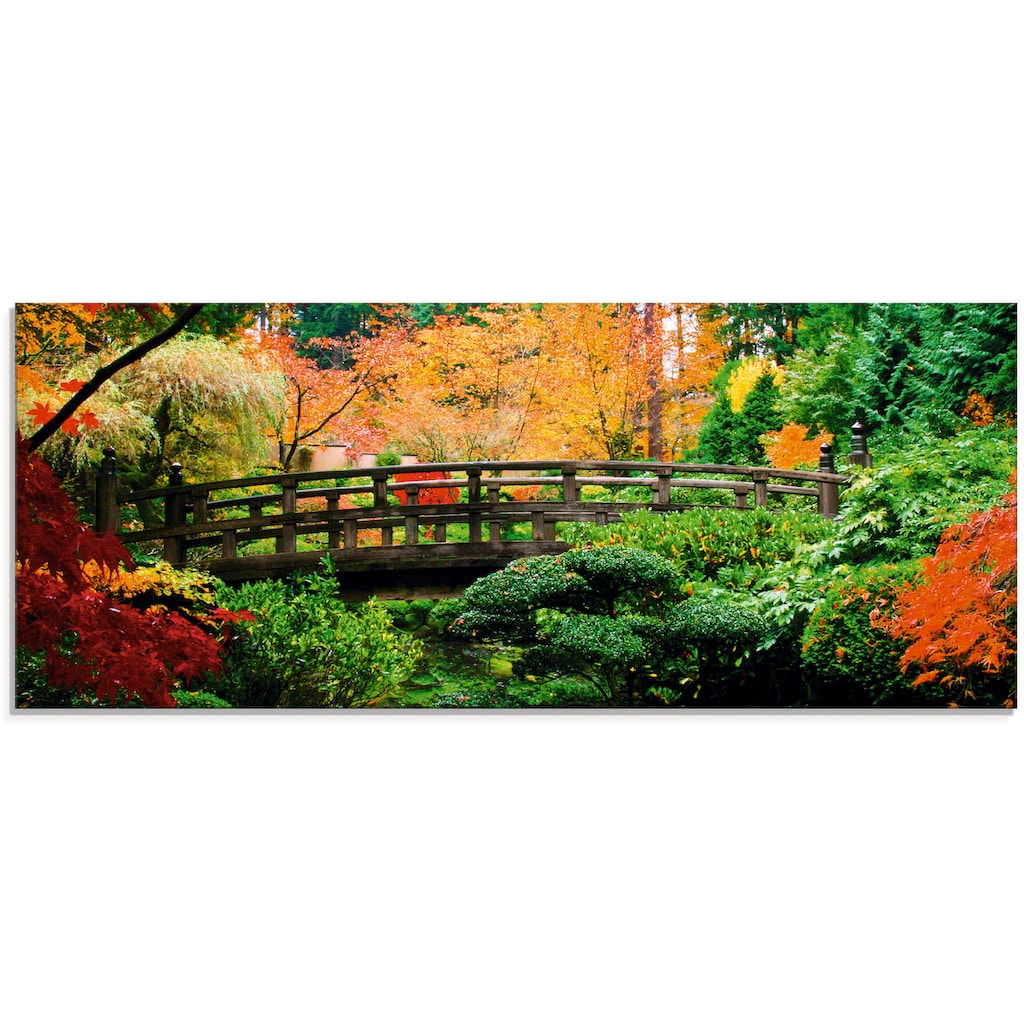 Artland Glasbild »Eine Brücke im japanischen Garten«, Brücken, (1 St.)