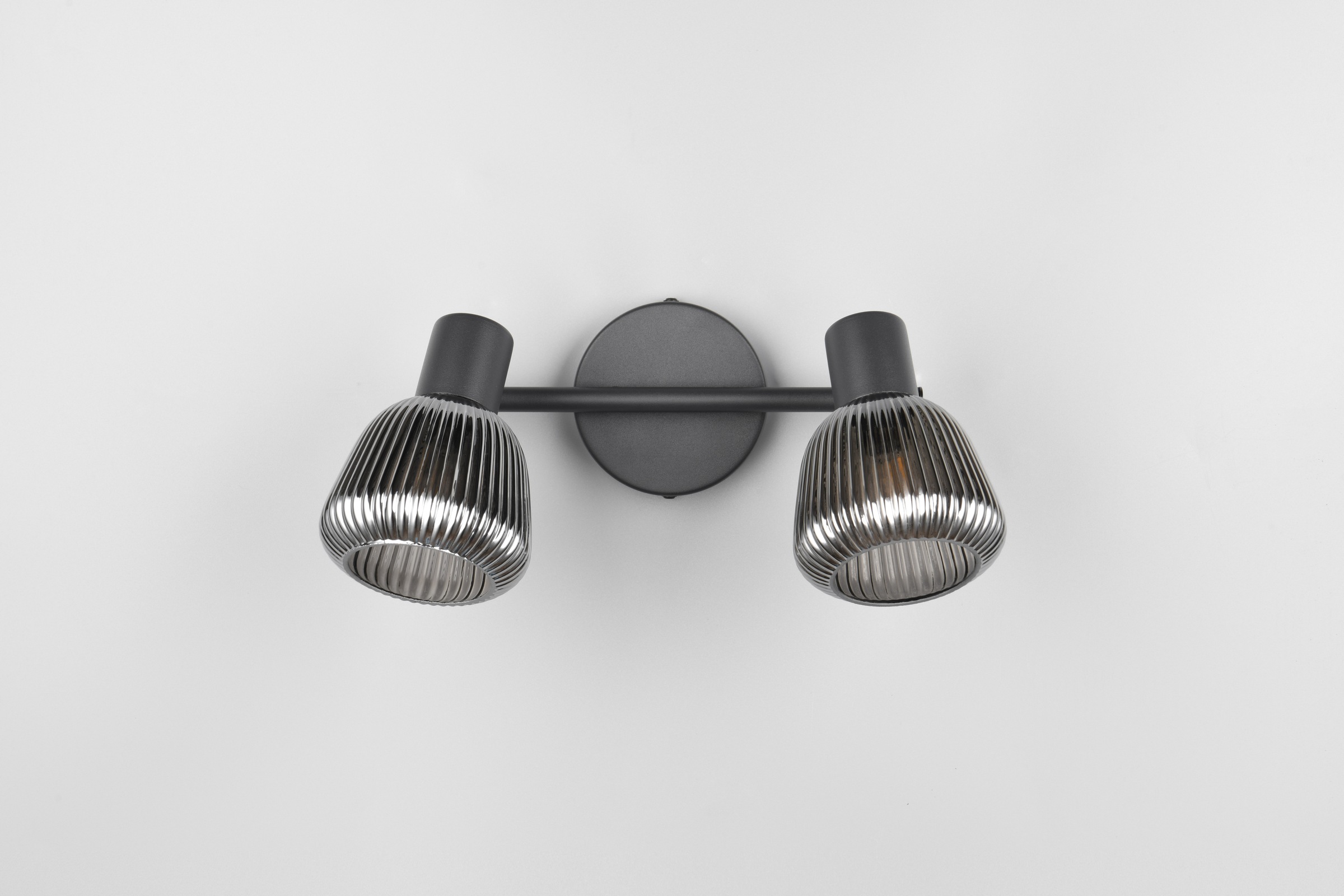 TRIO Leuchten Deckenstrahler »TARIFA, 2-flammiger Deckenspot mit Glasschirm, exkl 2xE14 max 10W« E14 1 Stk. warmweiß - kaltweiß Glasschirm in Riffeloptik leicht verspiegelt, verstellbare Spots