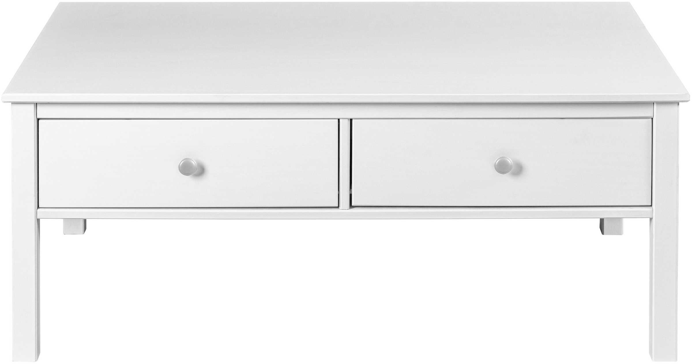 Inter Link Couchtisch »Pinora aus massiver Kiefer, weiss lackiert, 110 x 70 x 47 cm« 1 Stk. tlg. Salontisch im modernem Skandi Look, mit 2 Schubladen