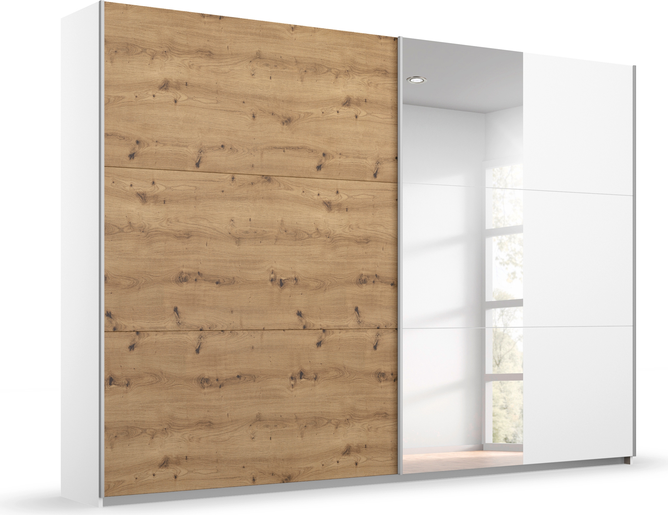 rauch Schwebetürenschrank "Kleiderschrank Schrank Garderobe AURELIO" 3 Ausstattungen BASIC/CLASSIC/PREMIUM (inkl. SOFT-CLOSE-FUNKTION), zeitloses Design, viele Farben, Breiten 175/218/261 cm MADE IN GERMANY