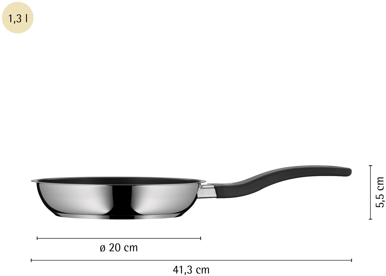 WMF Bratpfanne »Devil, Edelstahlpfanne Induktion mit Antihaftversiegelung« Cromargan® Edelstahl Rostfrei 18/10 TransTherm®-Allherdboden, für alle Herdarten geeignet, Kunststoffgriff