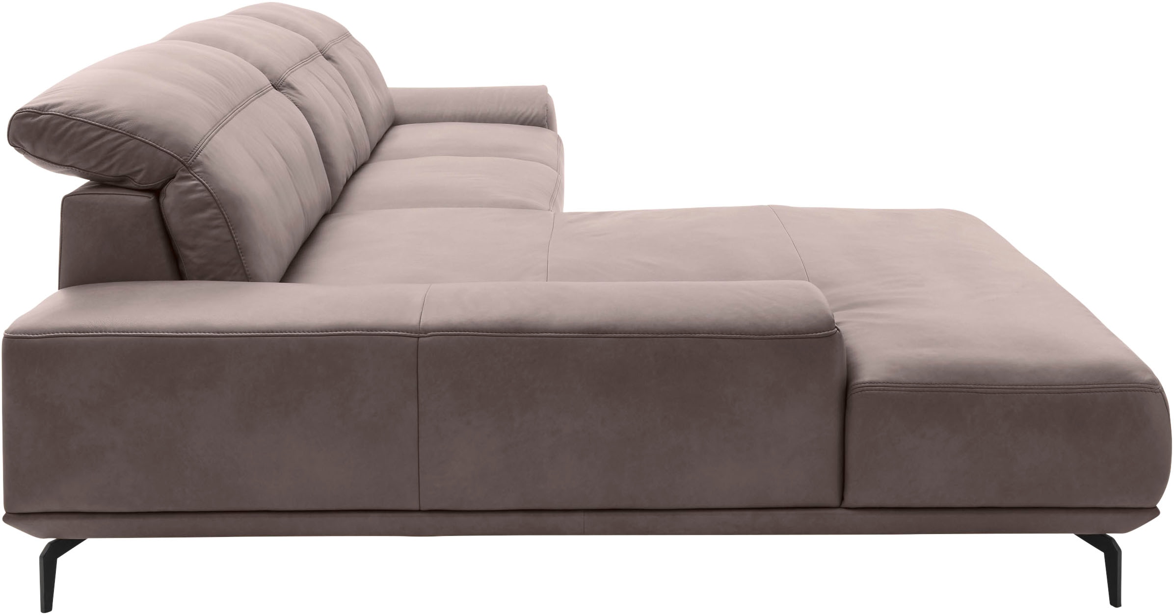 Musterring Wohnlandschaft »MR 2490 Ecksofa mit erstklassigem Sitzkomfort, Long-Life-Leder« Fuß Schwarz, Sitzhöhe 46cm, wahlweise mit Funktionen, Maße 342x207 cm