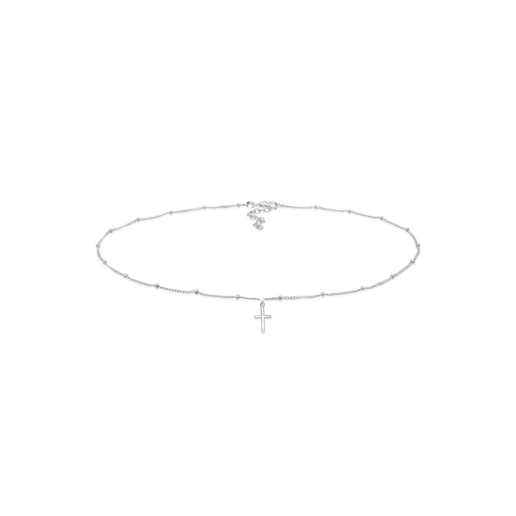 Elli Collier »Choker Kugelkette Kreuz Glaube 925 Silber«