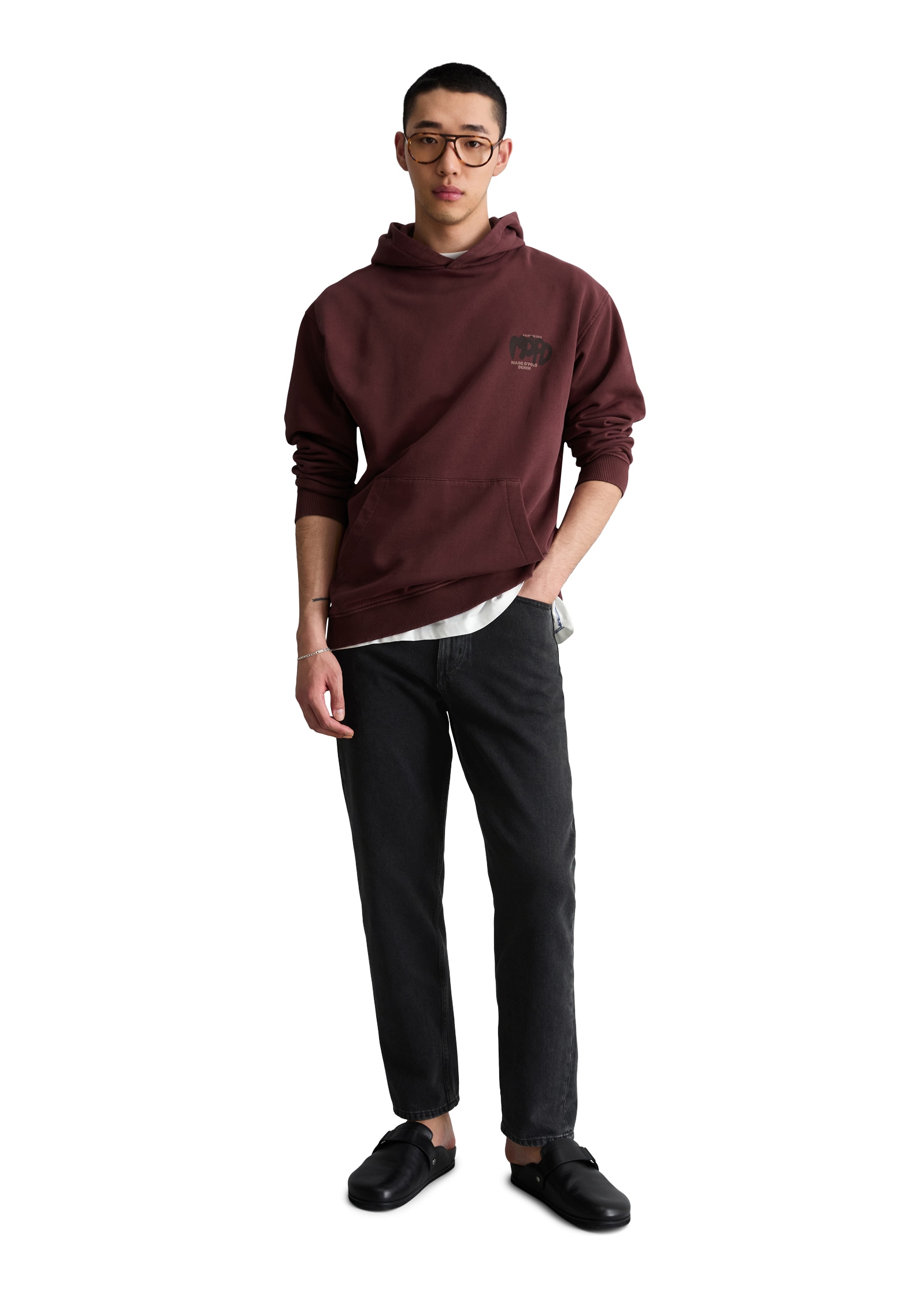 Marc O'Polo DENIM Hoodie , relaxed aus recycelter Baumwolle
