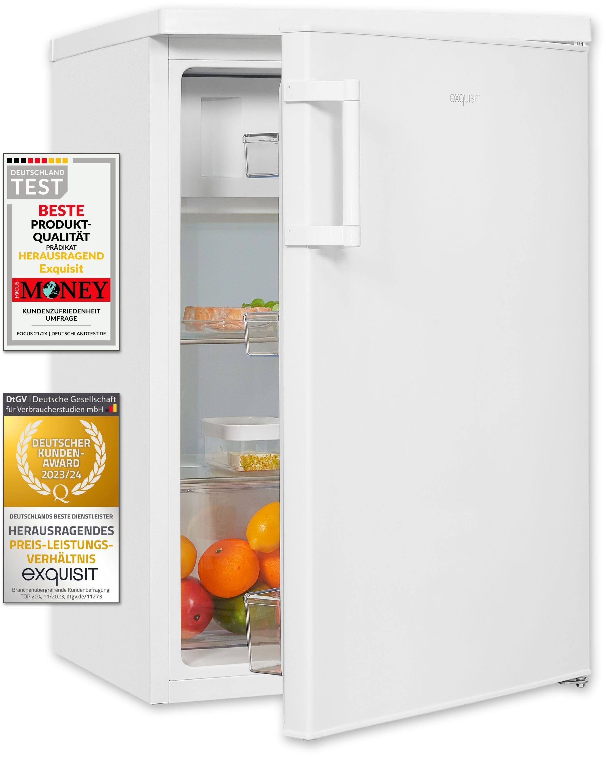 exquisit Kühlschrank "KS16-4-H-010E weiss" 85 cm hoch 56 cm breit 120 L Vol günstig online kaufen