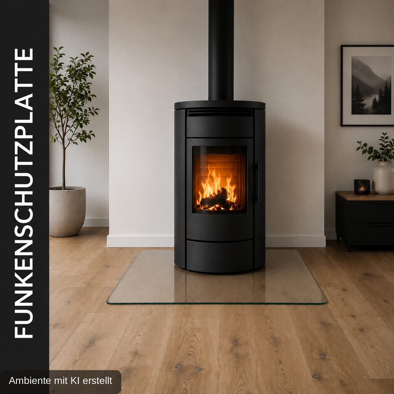 Hanseatic Bodenschutzplatte »Quadrat Glas 110x110x0,8« Funkenschutzplatte