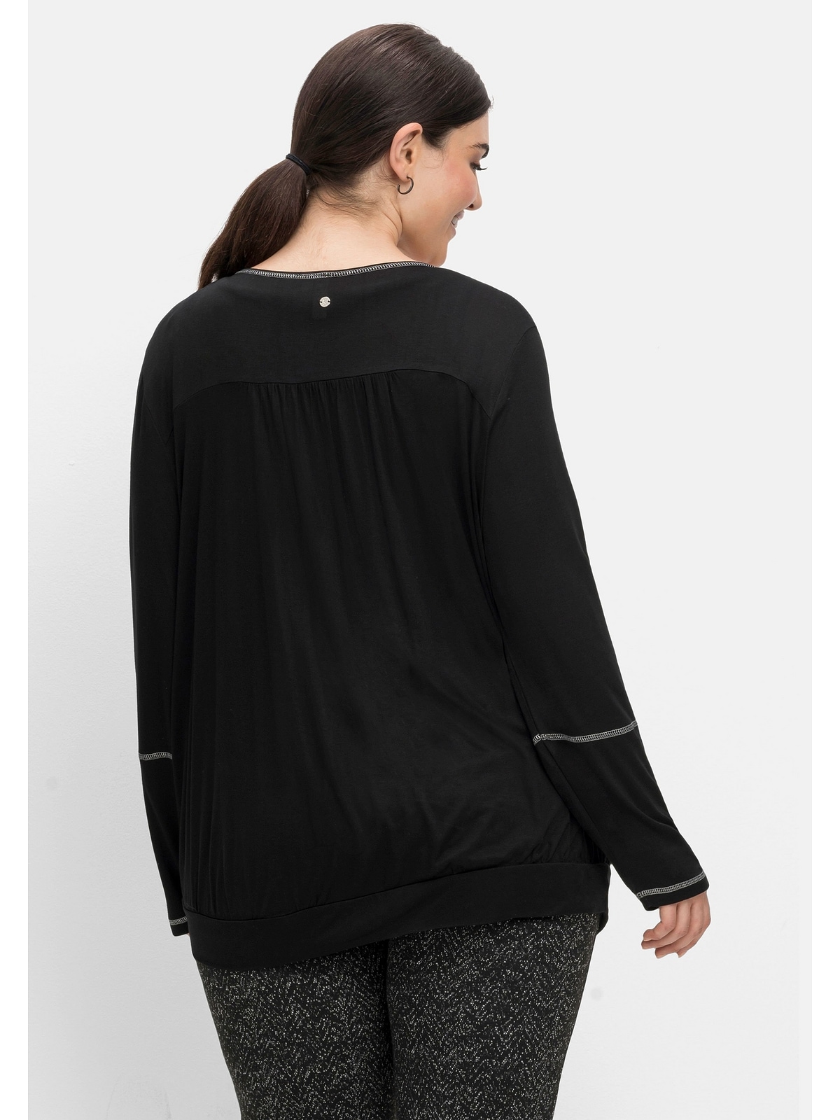 Sheego Langarmshirt »Große Größen«, kaufen | mit Kontrast-Ziernähten online BAUR