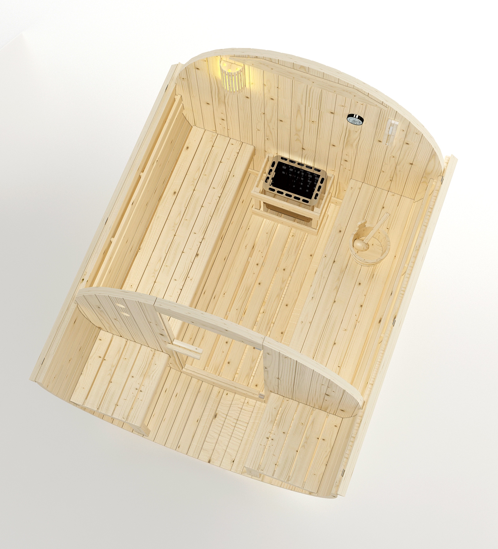 Sanotechnik Fasssauna »»BERGEN«« geeignet für 4 Personen, Fichetnholz