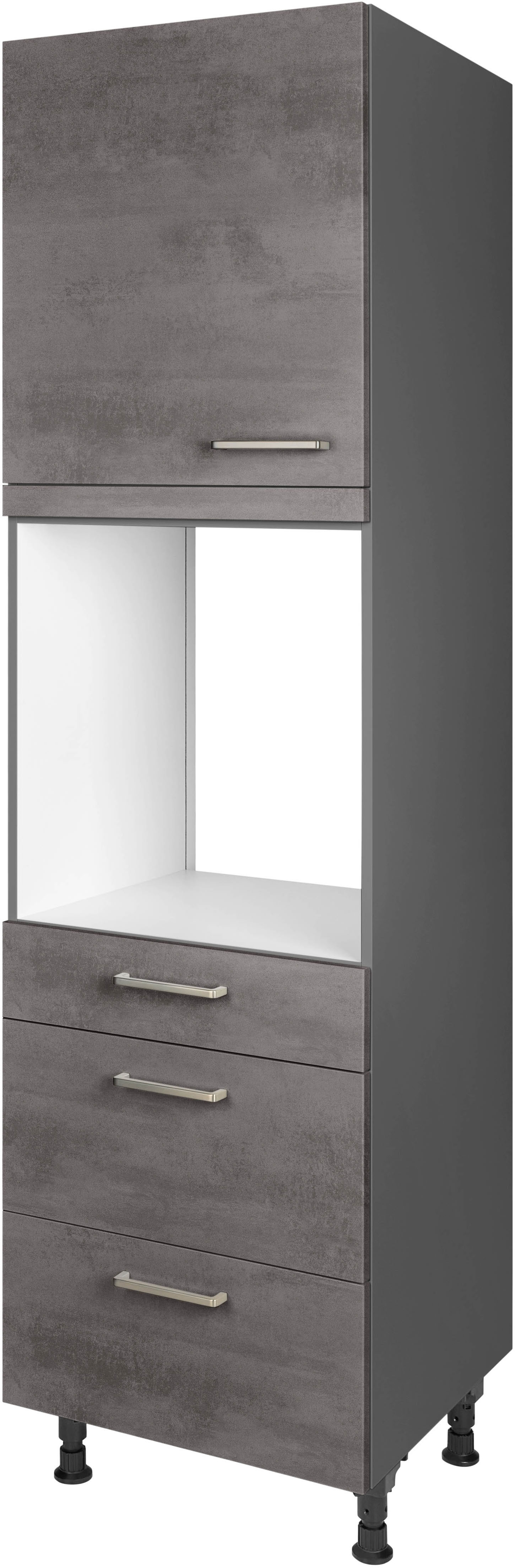 nobilia ""Riva", Ausrichtung wählbar, mit Schublade und zwei Auszügen und" einer Tür, vormontiert, Breite/Höhe: 60/216,6 cm
