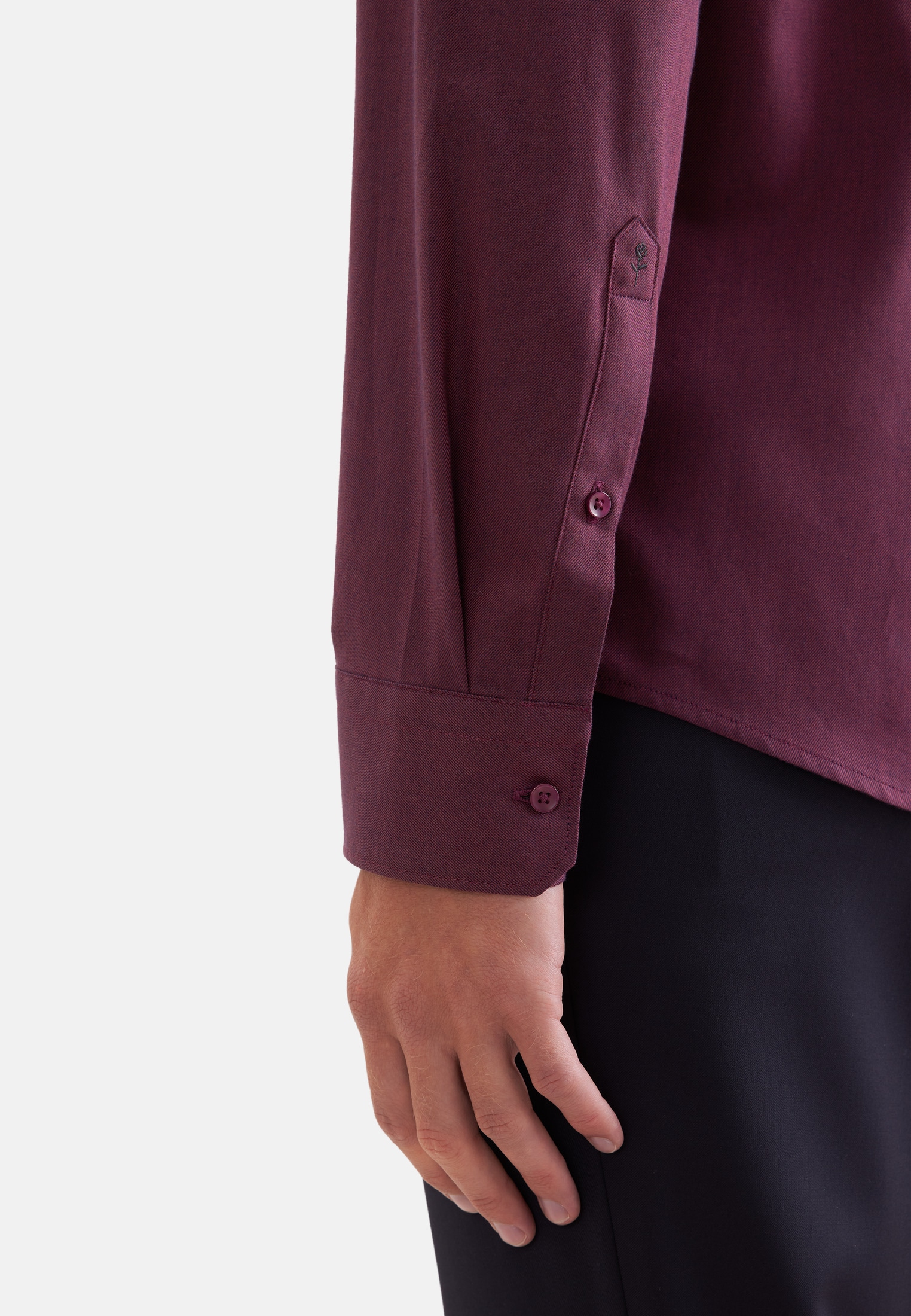 seidensticker Flanellhemd »Schwarze Rose« Slim 1/1 Kentkragen Uni